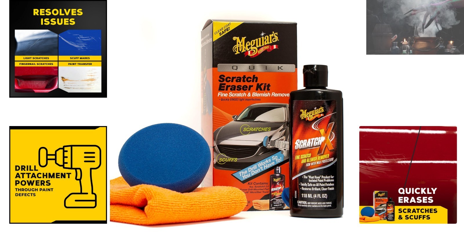 All-in-One Car Scratch Repair Kit with Drill-Mounted Pad – Fast & Easy Solution