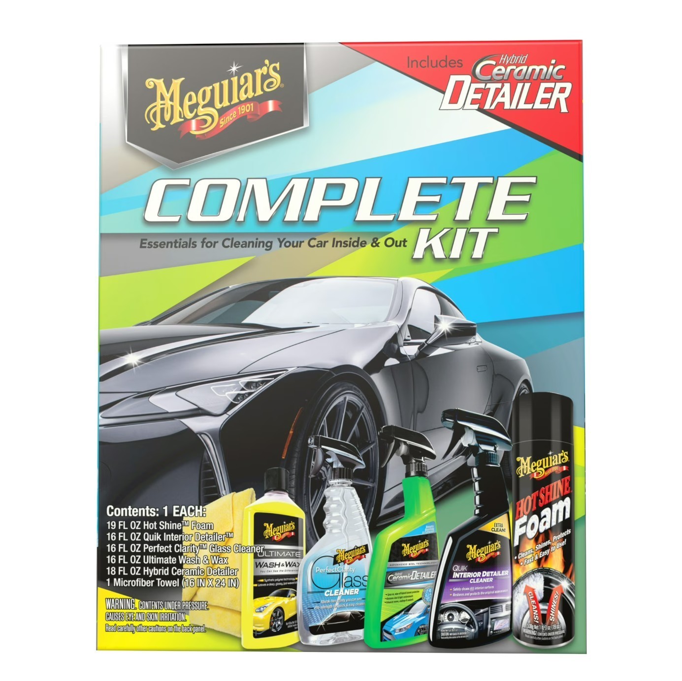 (2 pack)Meguiar’s Complete Car Care Kit, Car Detailing Gift Set for Car Lovers