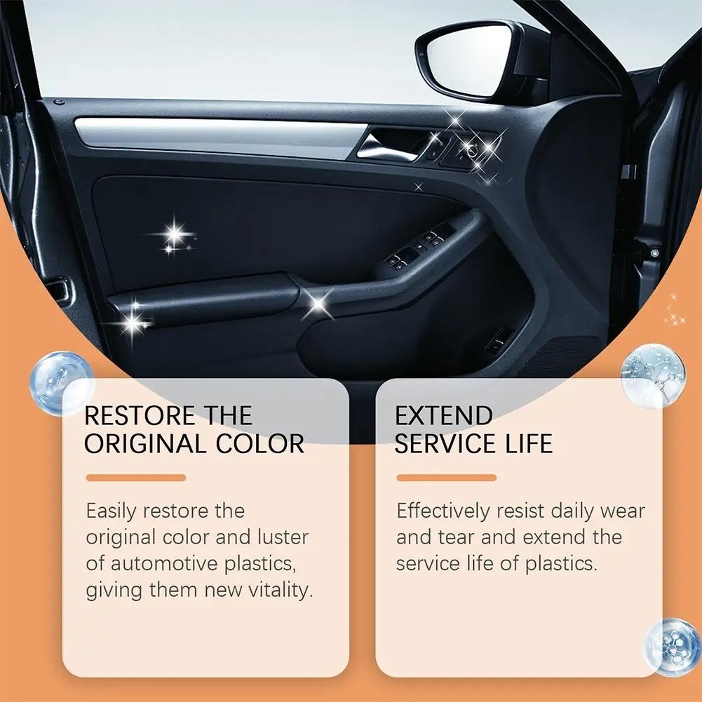 Auto Plastic Restorer Kit Car Interior Faded Plastic Rubber Care Lotion