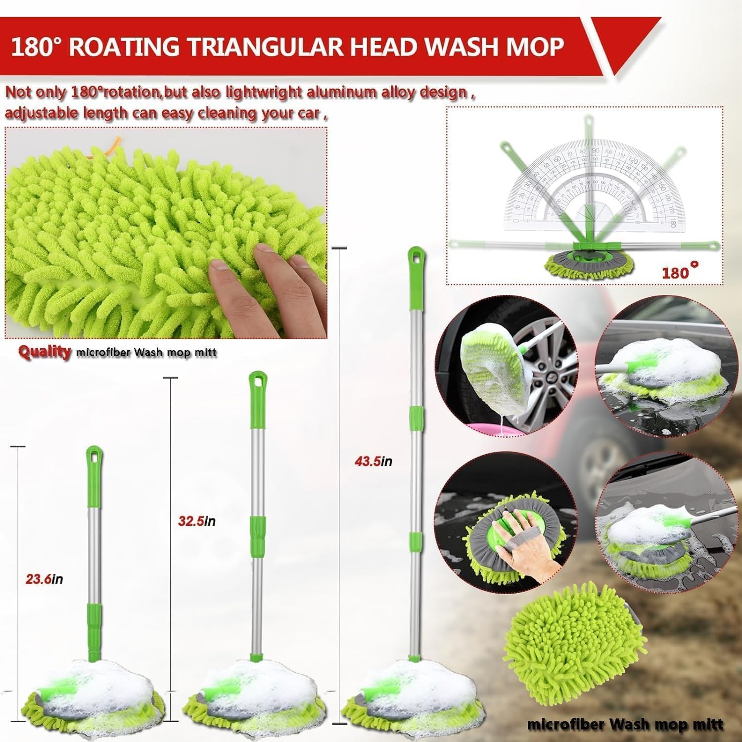 56PCS Car Wash Cleaning Kit Foam Gun Long Handle Brush Wheel Brushes