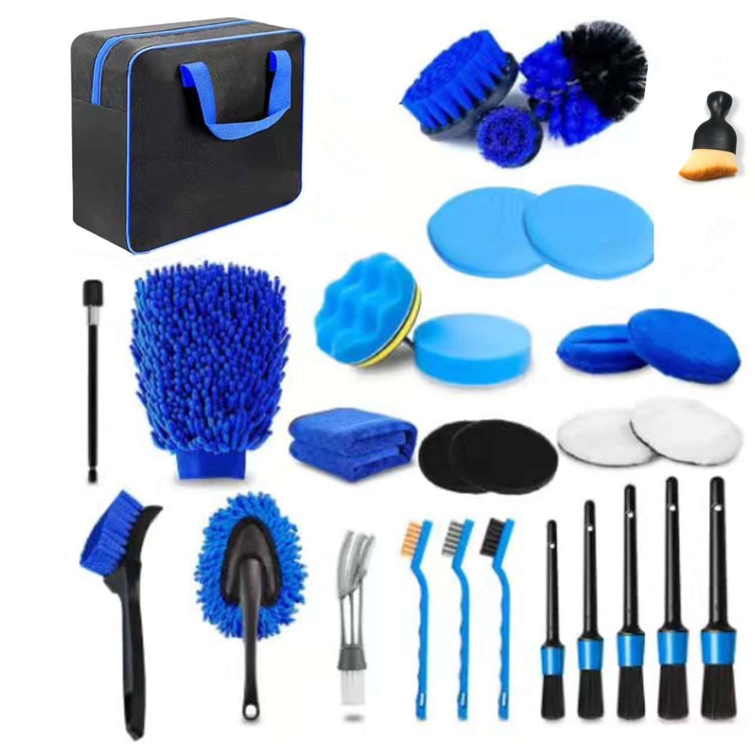 30Pcs Car Detailing Brush Set, Kit, Cleaning 30pc, Blue