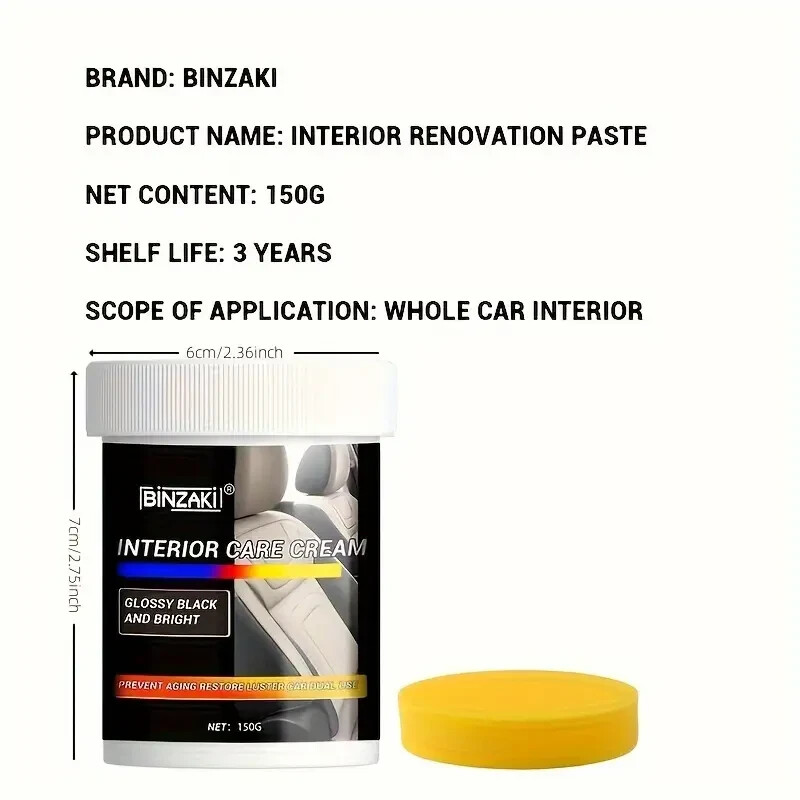 Car Interior Refurbishment Cream Plastic Restorer Polishing Leather Polish 150gm