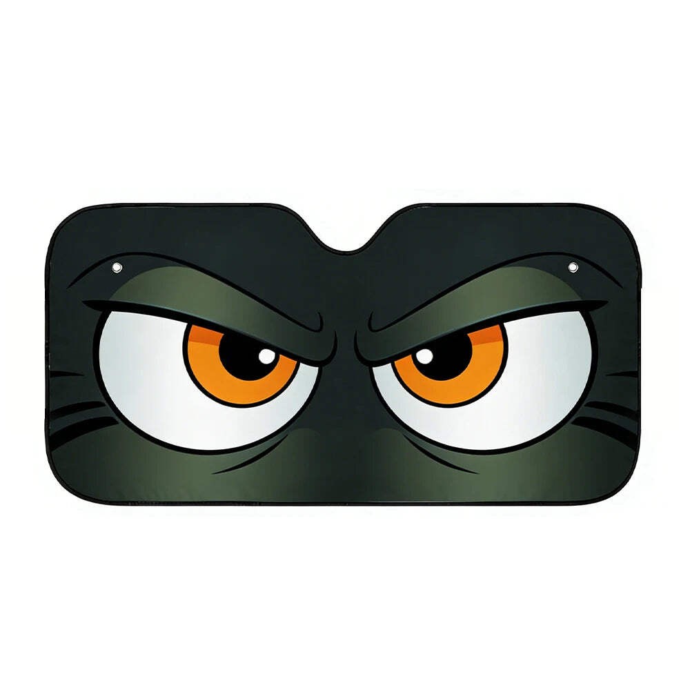 Cartoon Angry Eyes Car Windshield Sun Shade Universal Car Windshield Sun Visor