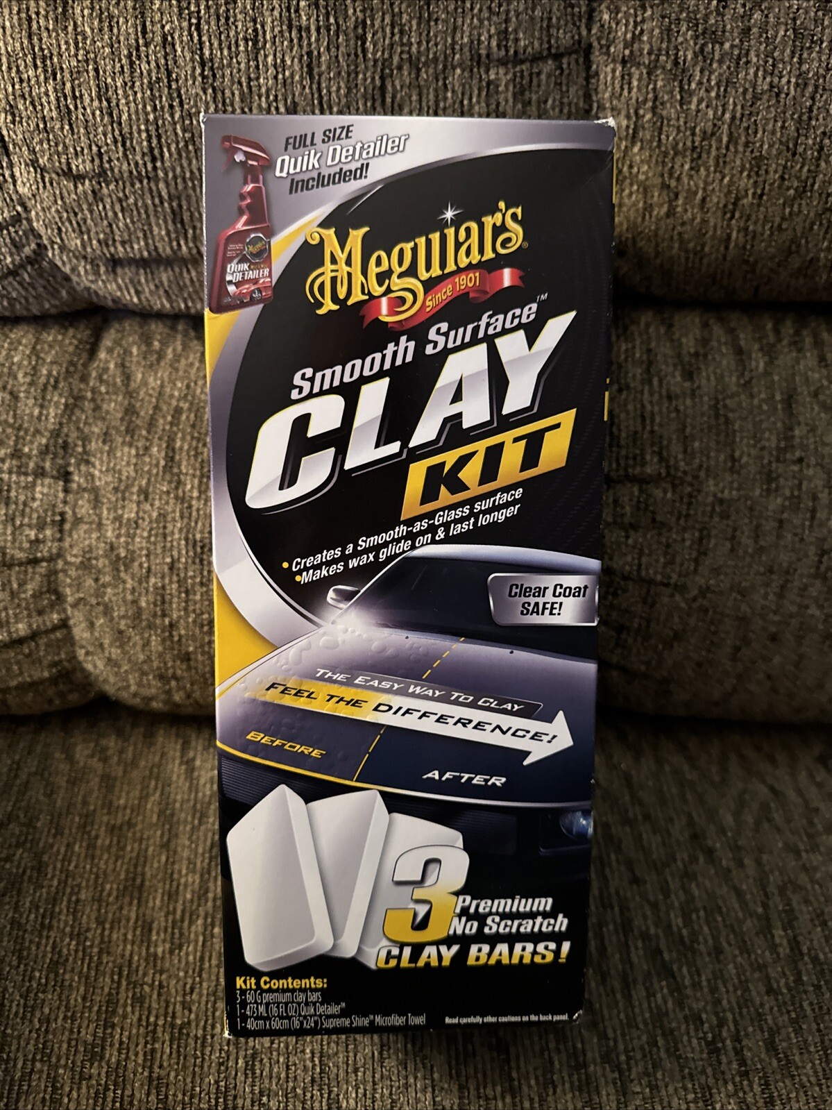 Meguiar’s G191700 Smooth Surface Clay Kit Clear Coat Safe for Car/Auto Detailing