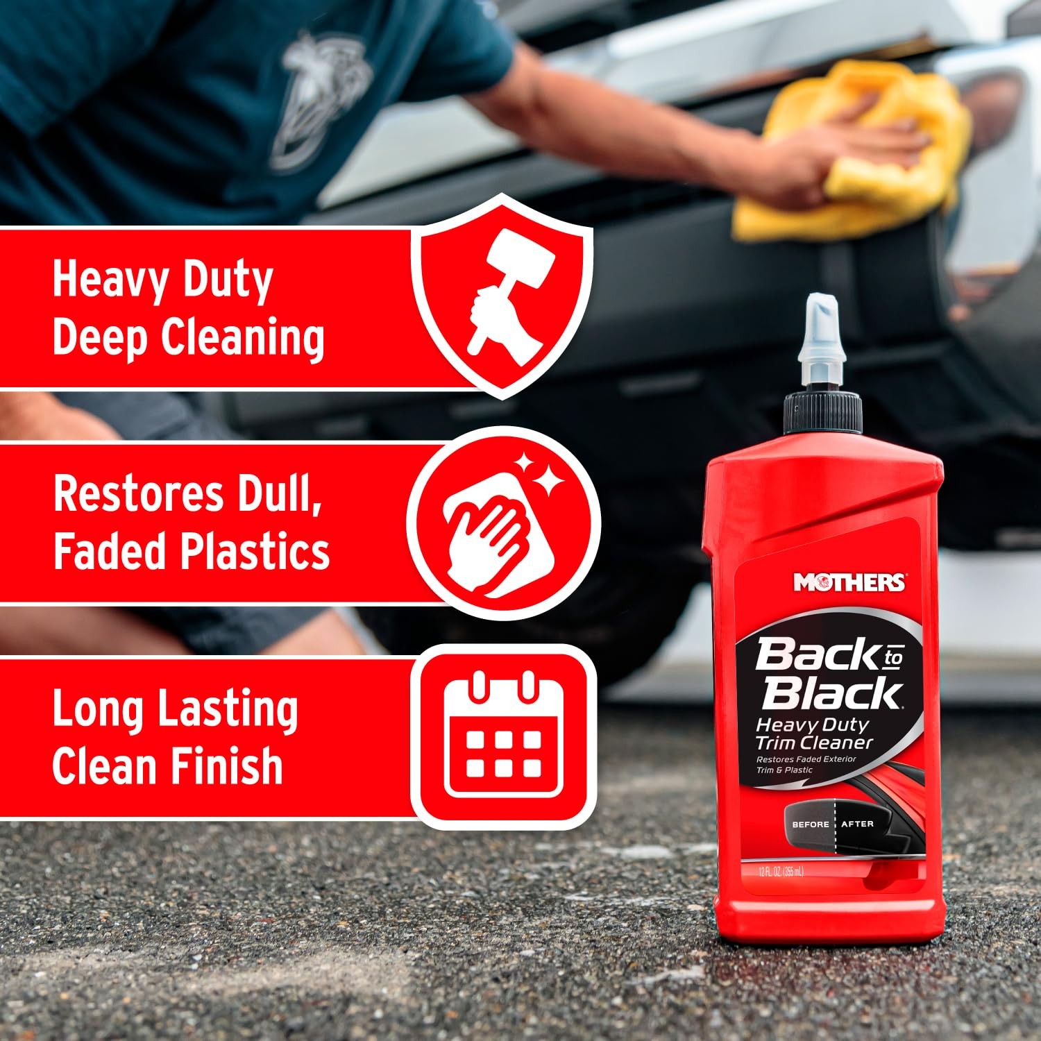 Backtoblack Heavy Duty Trim Cleaner Kit 12 Oz. Gel Cleaner + Trim Brush ” Deep C