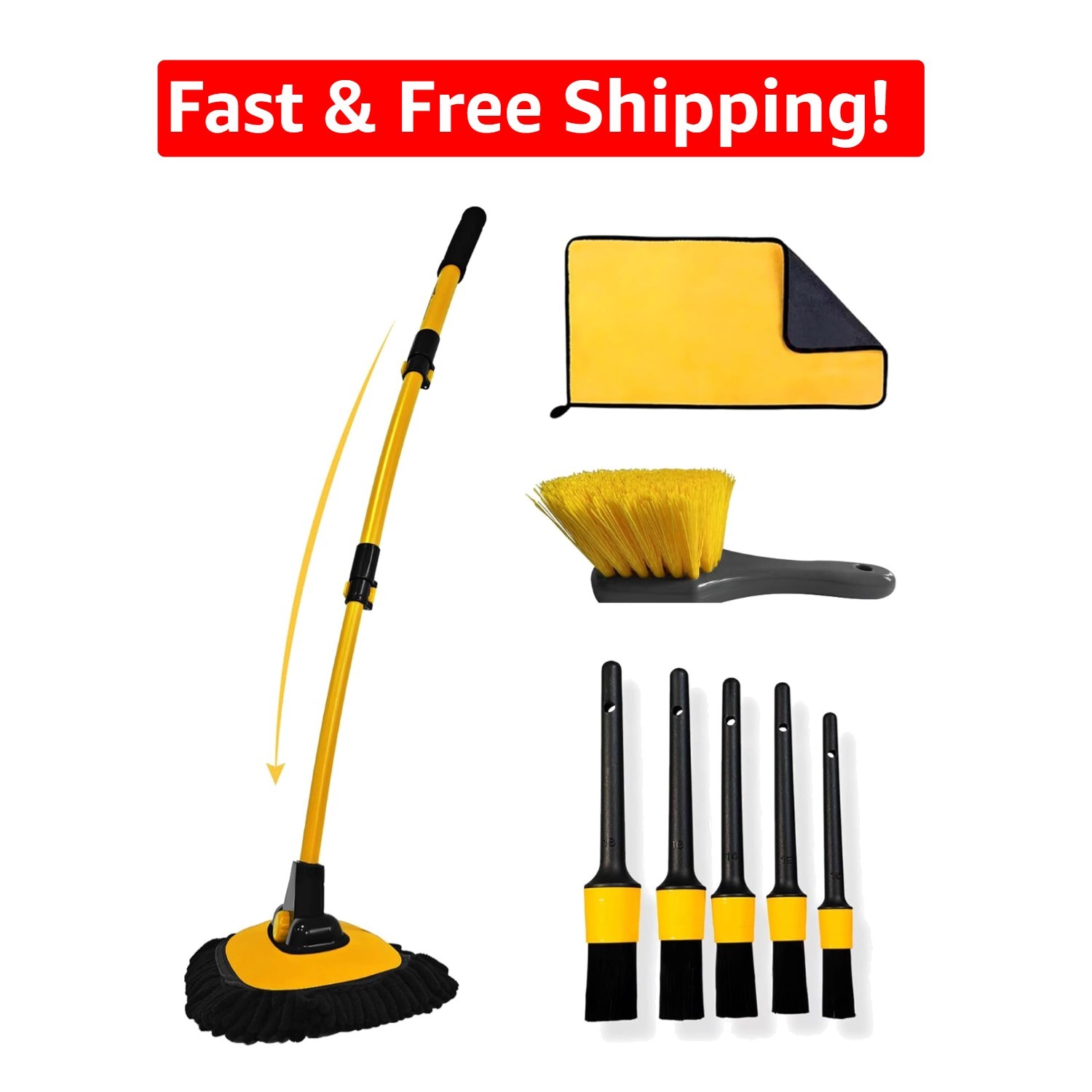 All-in-One Car Wash and Detailing Set – 8 Pieces for Interior & Exterior Care