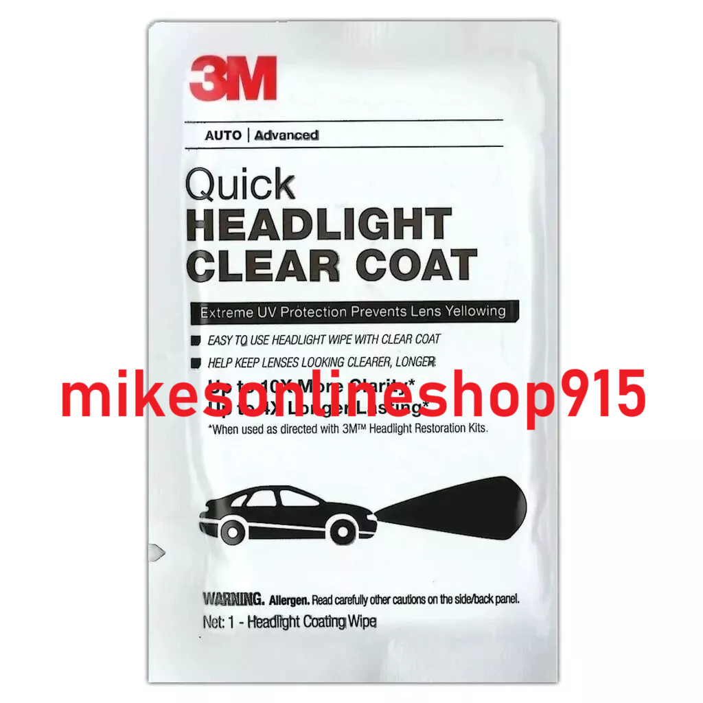 3M Quick Headlight Clear Coat 4x wipe lot