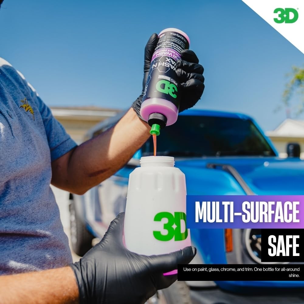 3D Wash N Wax Car Soap – pH Balanced, Easy Rinse, 128 Ounce (Pack of 1)