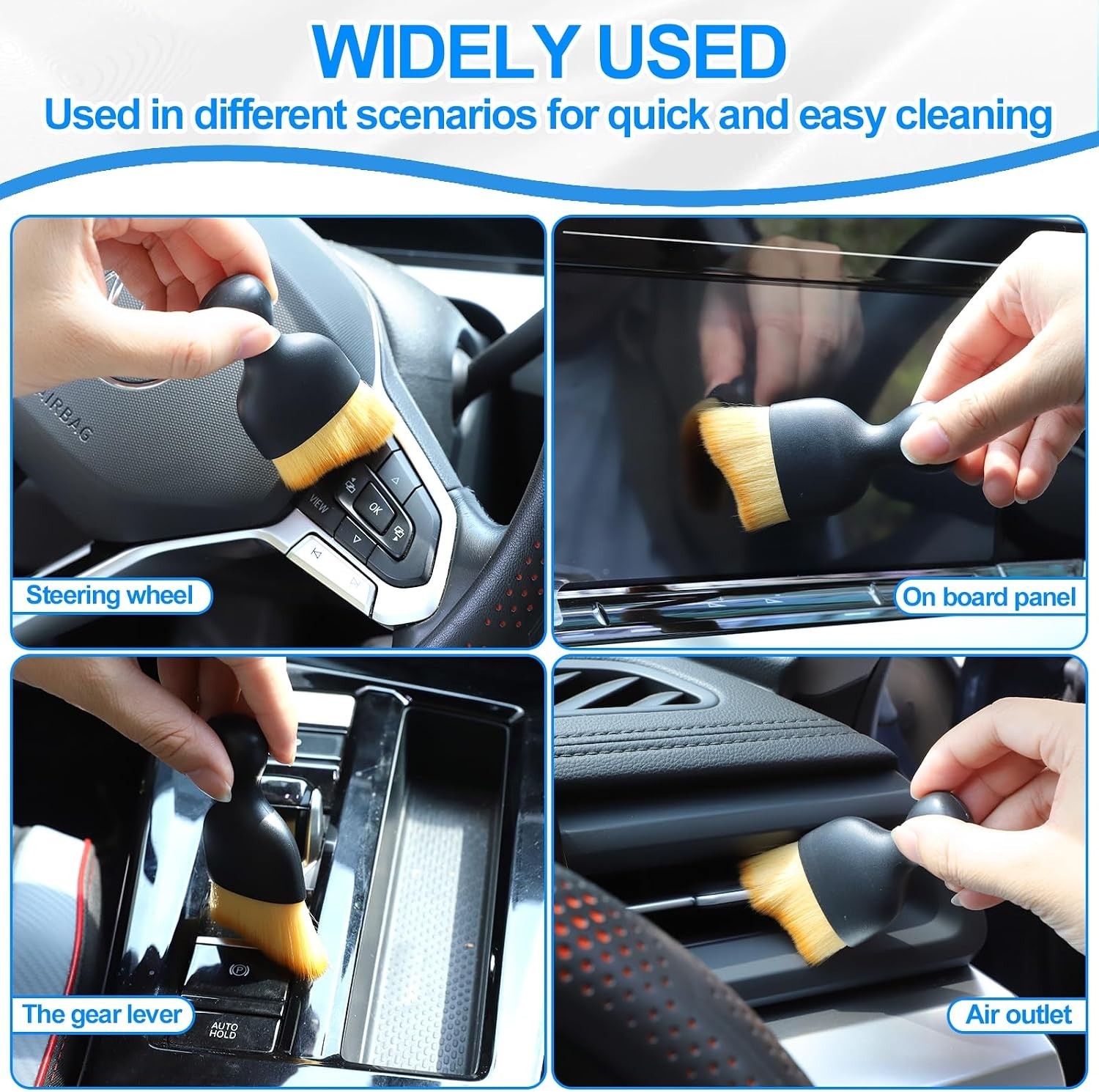 Compact 6 Pack Car Detailing Cleaning Kit – Interior Duster & Gel Included