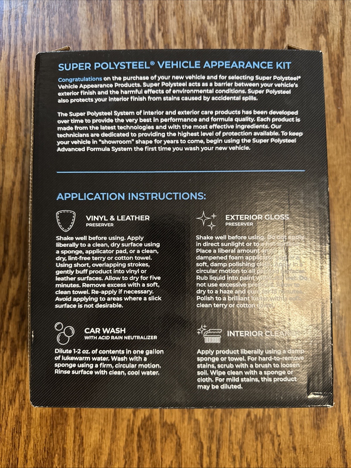 Super Polysteel Vehicle Appearance Kit. Brand New.