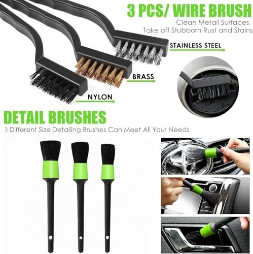 30pcs Car Cleaning Kit – Interior Detailing, Vacuum, Brushes, Windshield Cleaner