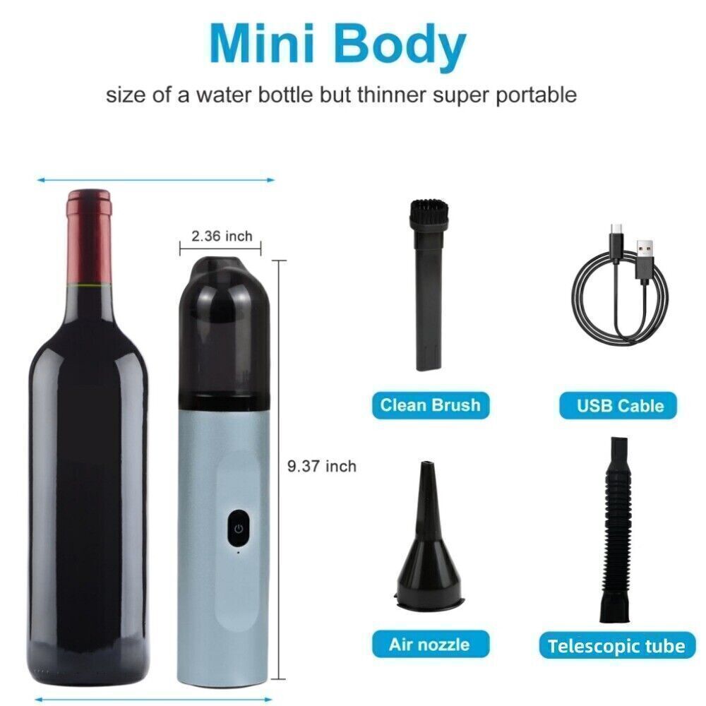 4in1 Portable Mini Vacuum F500Plus Slim Car Vacuum 15000PA High Power Low Noise