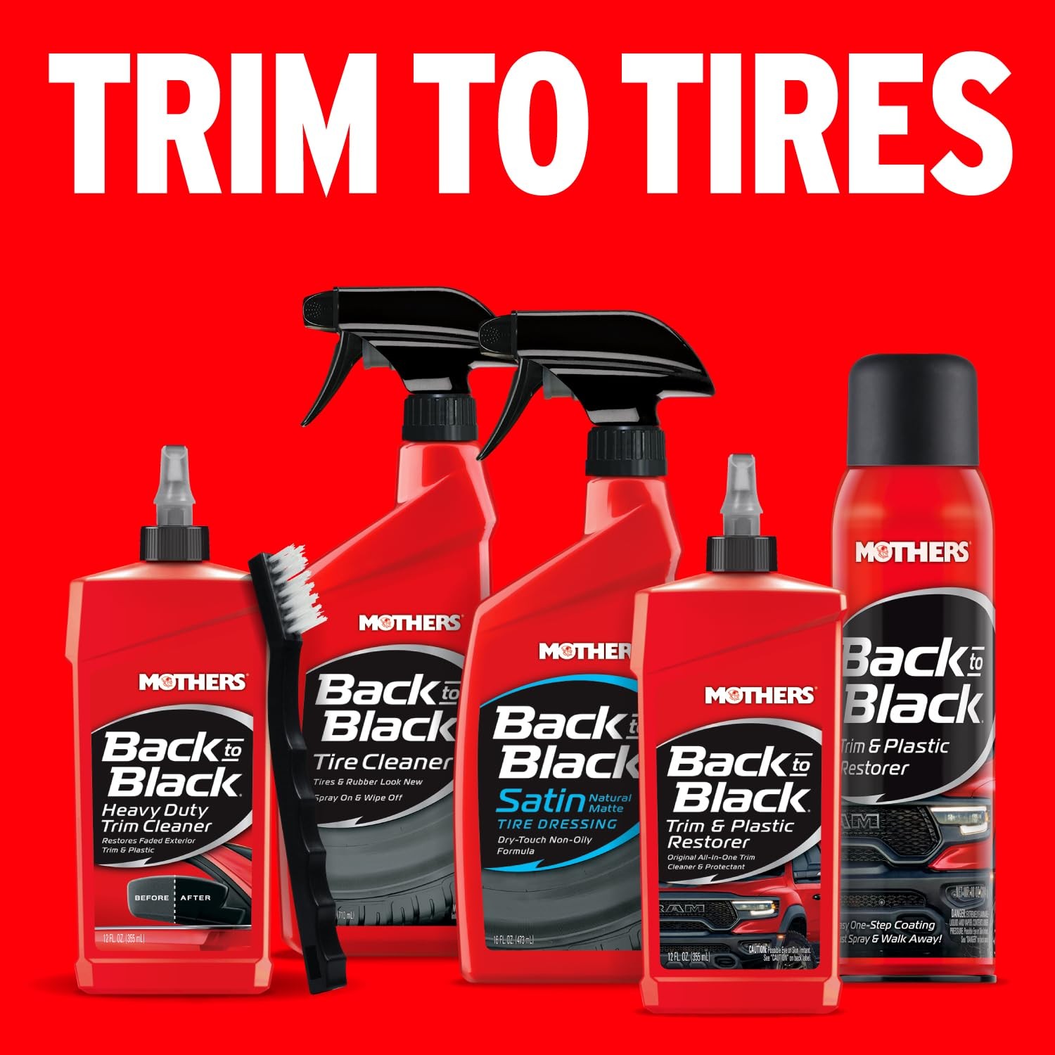 Backtoblack Heavy Duty Trim Cleaner Kit 12 Oz. Gel Cleaner + Trim Brush ” Deep C