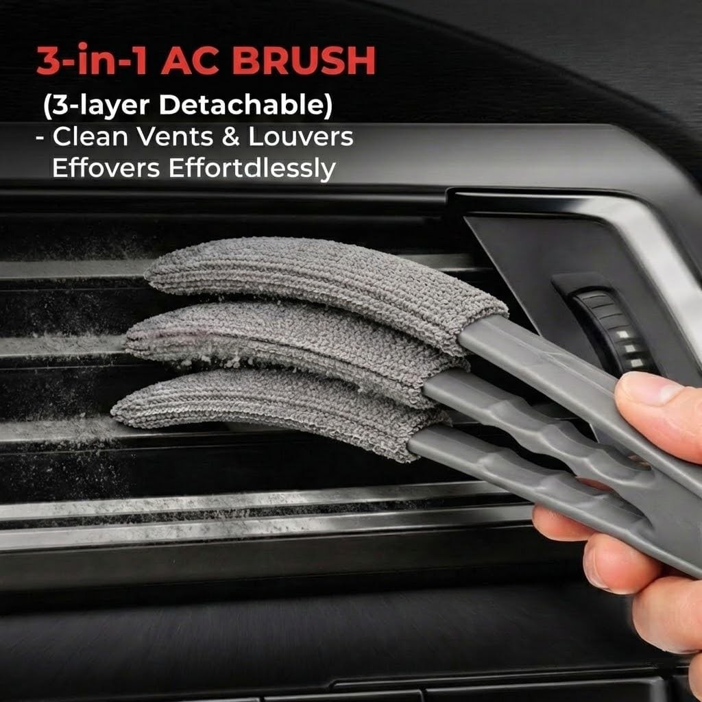 All-in-One Car Interior Cleaning Kit – 10 Essential Tools for a Pristine Finish