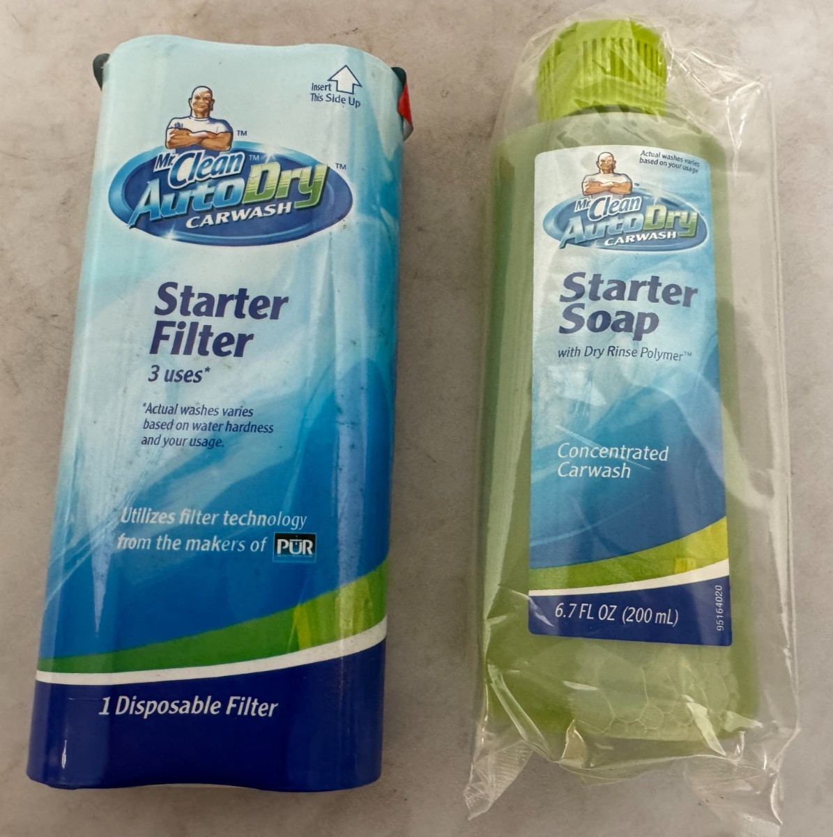 Mr Clean AutoDry Car Wash Starter Filter 3 Uses and Starter Soap 6.7 oz SEALED