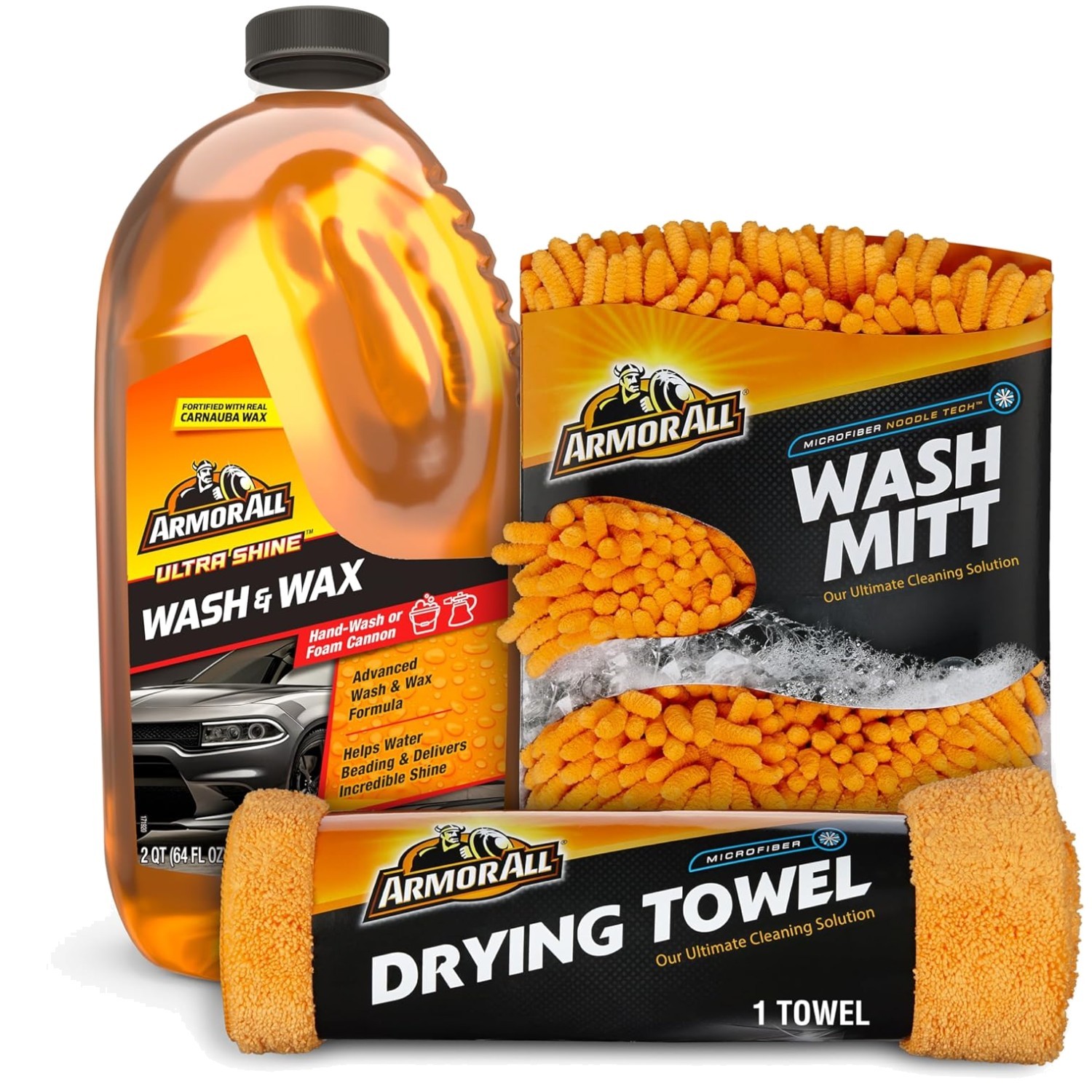 Auto Detailing Set with Wash Mitt & Drying Cloth