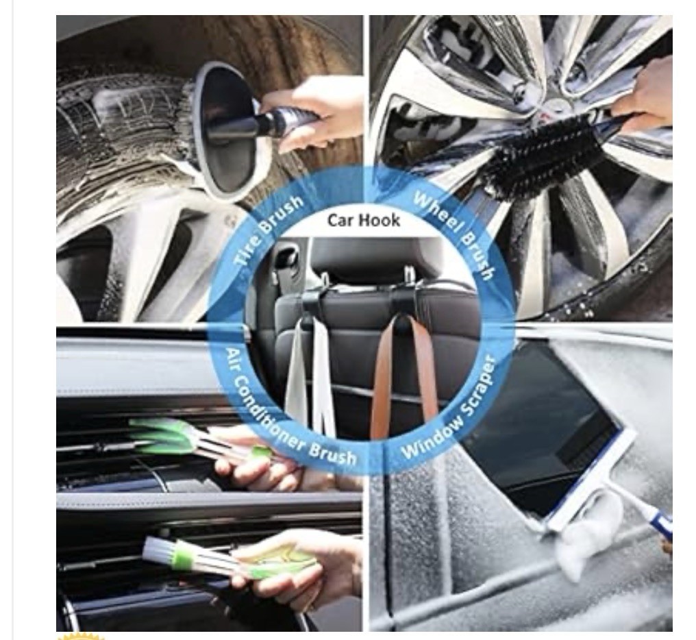 AUTODECO 39Pcs Car Cleaning Wash Kit Interior Detailing Cleaner Kit