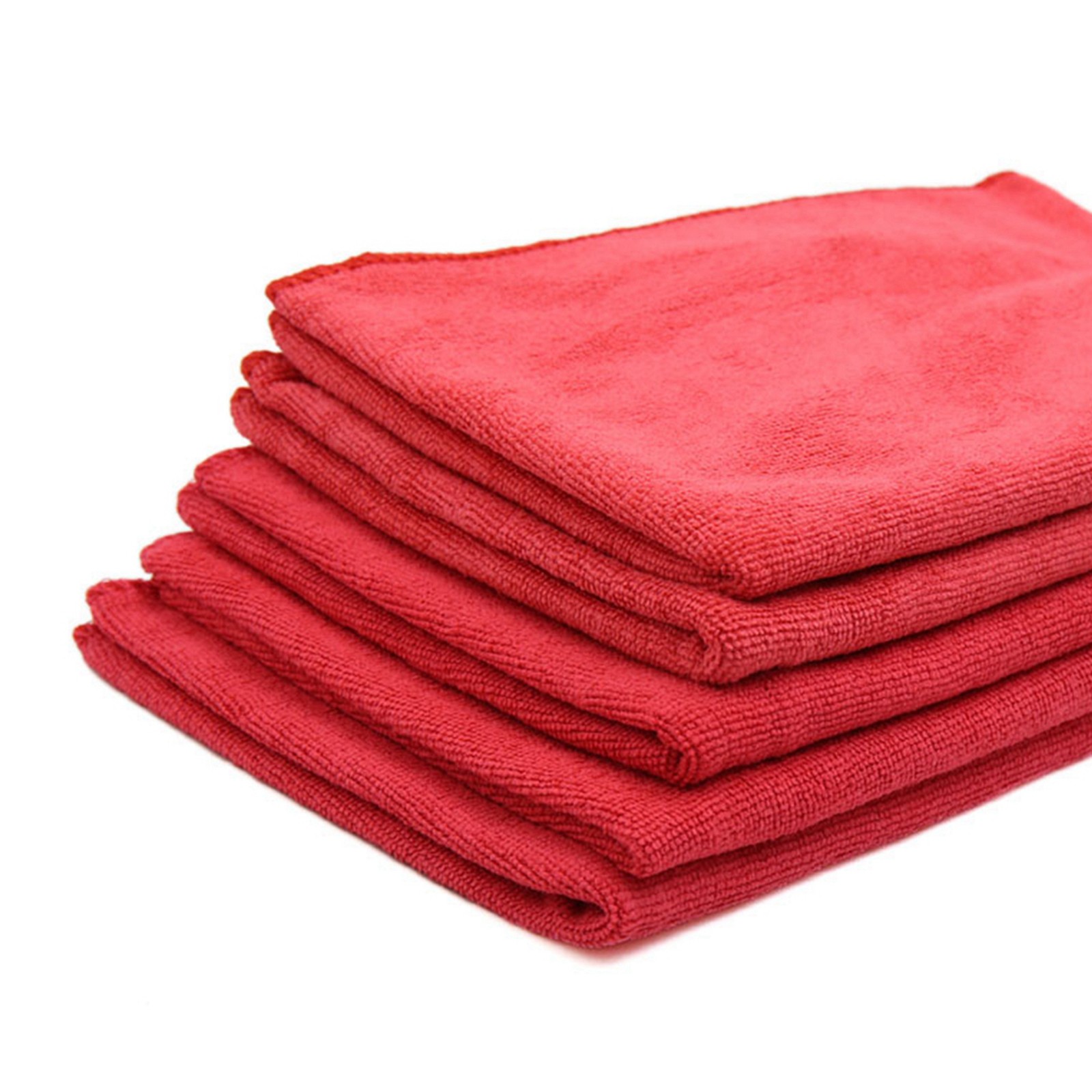 5pcs 65 x 33cm 250GSM Soft Microfiber Towel Cleaning Cloths for Car Washing Red