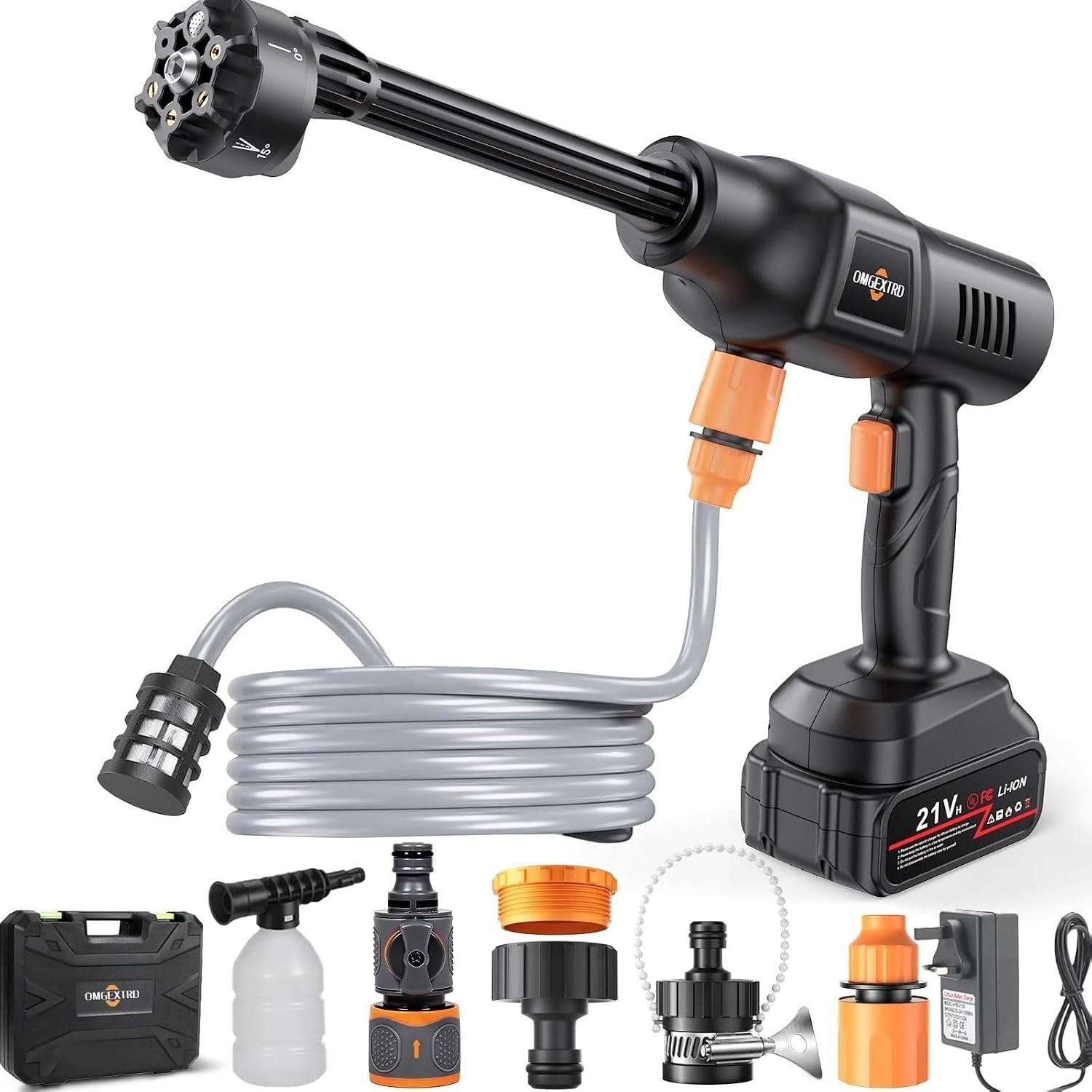 Cordless Cleaning Tool with Adjustable Nozzle for Outdoor Use | 17FT High-Ela…