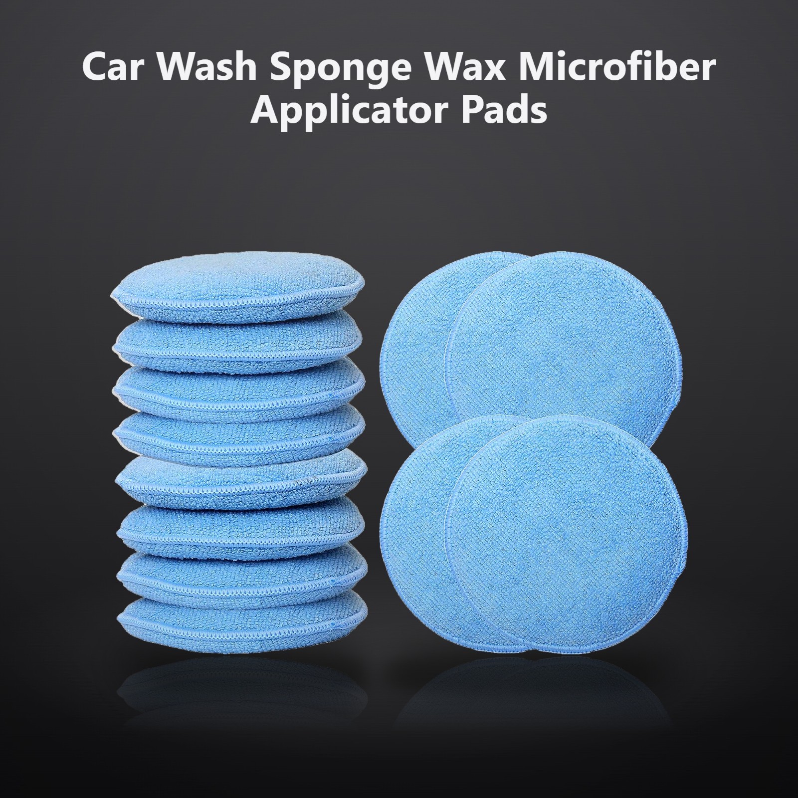 Car Wash Sponge Wax Microfiber Applicator Pads, 12-Pack