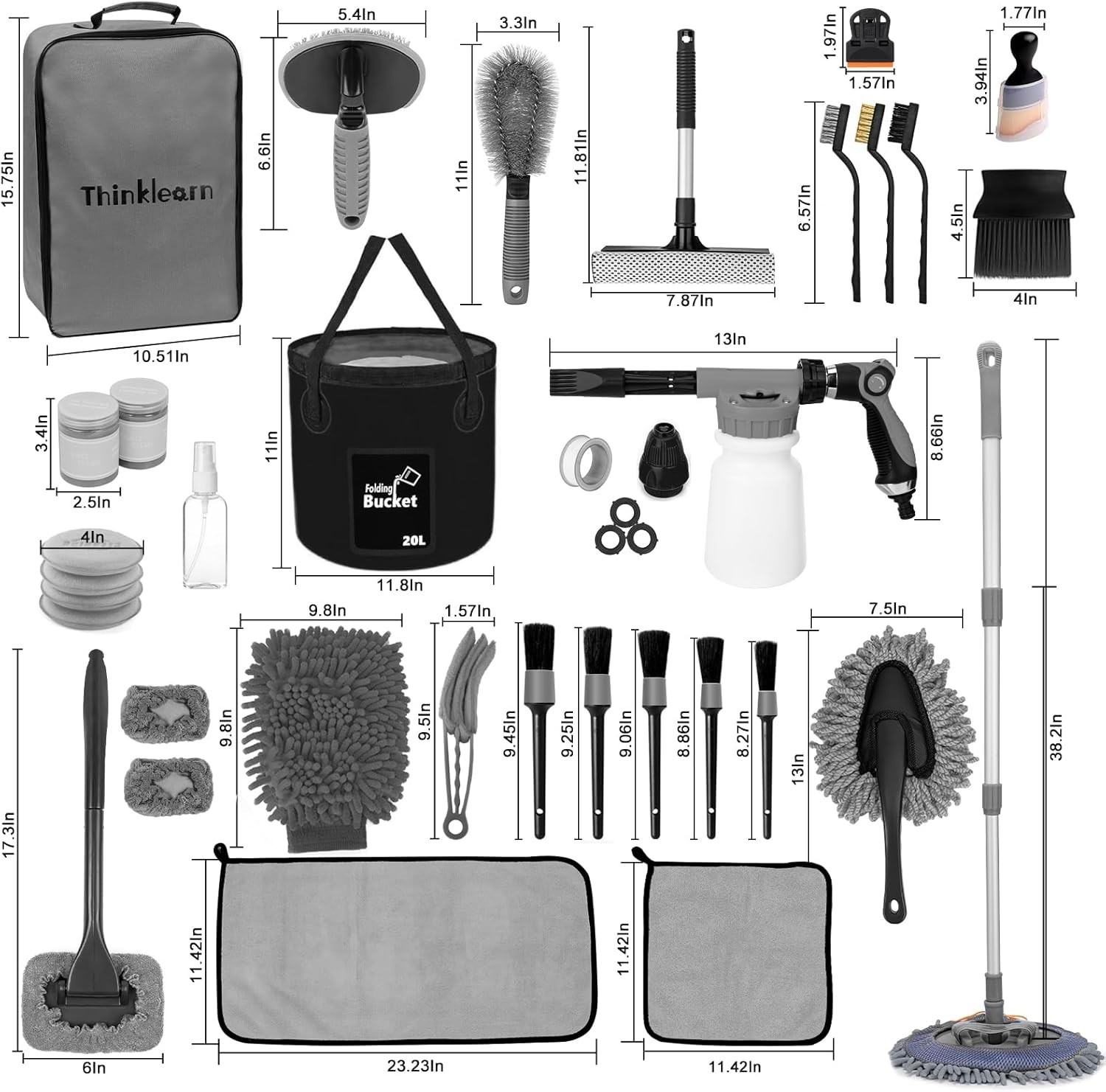 Complete 33-Piece Car Cleaning Set with Foam Gun – Perfect Gift for Enthusiasts