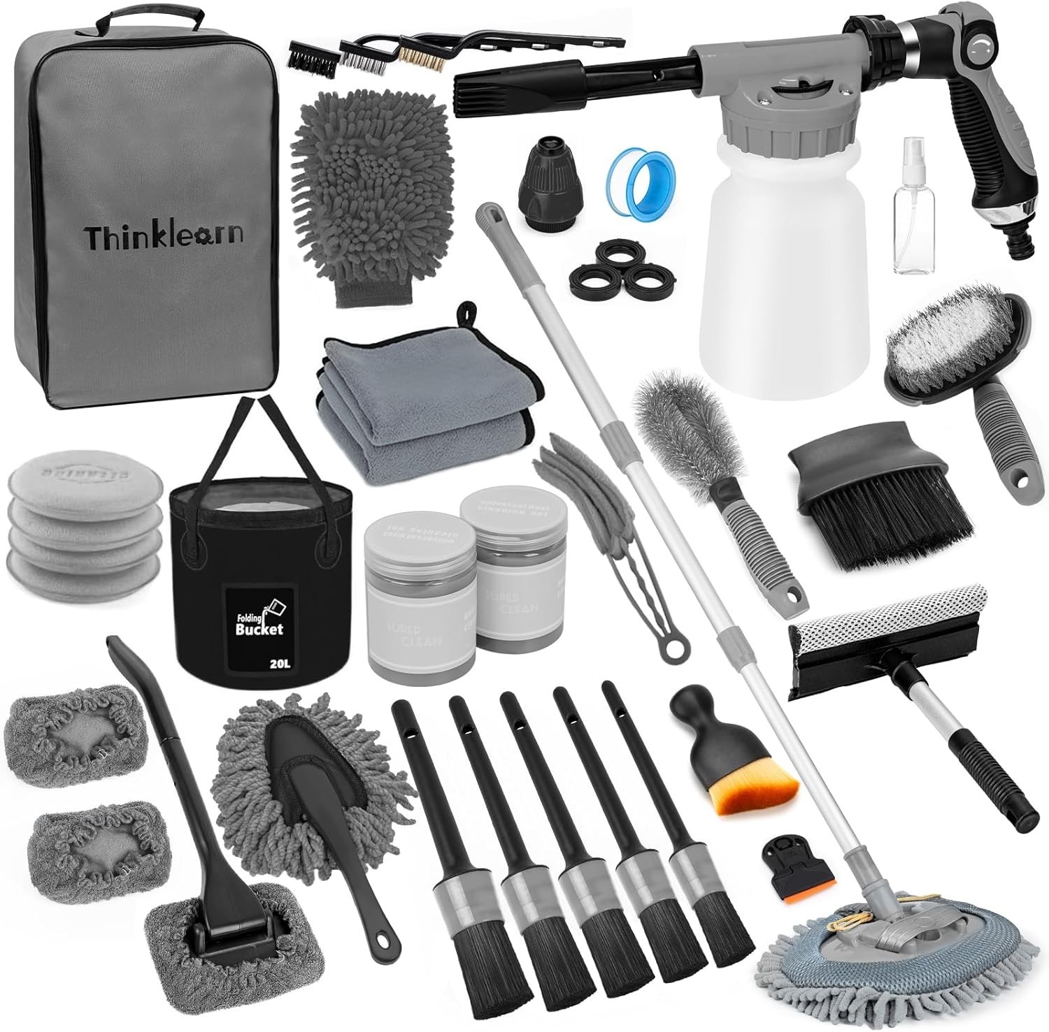 Complete 33-Piece Car Cleaning Set with Foam Gun – Perfect Gift for Enthusiasts
