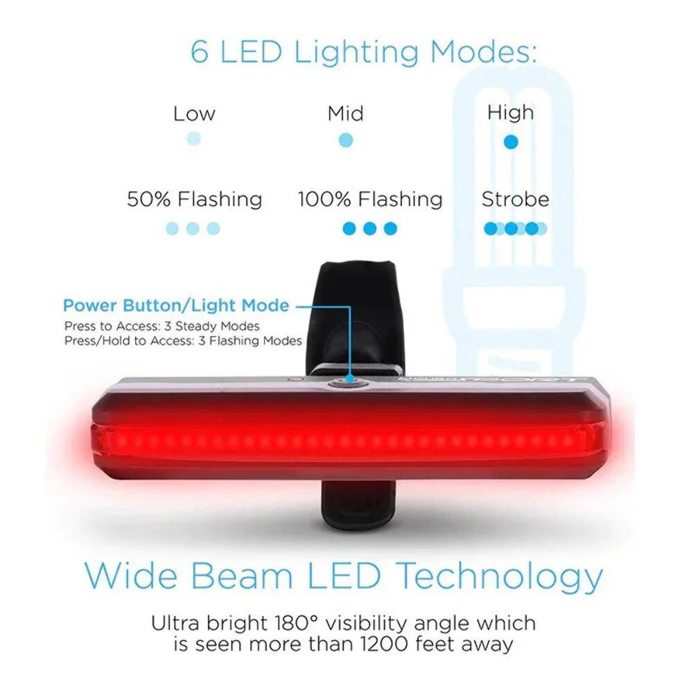 BUCKLOS Bike Light COB Front Rear Bicycle Lights LED Rechargeable Mountain Road