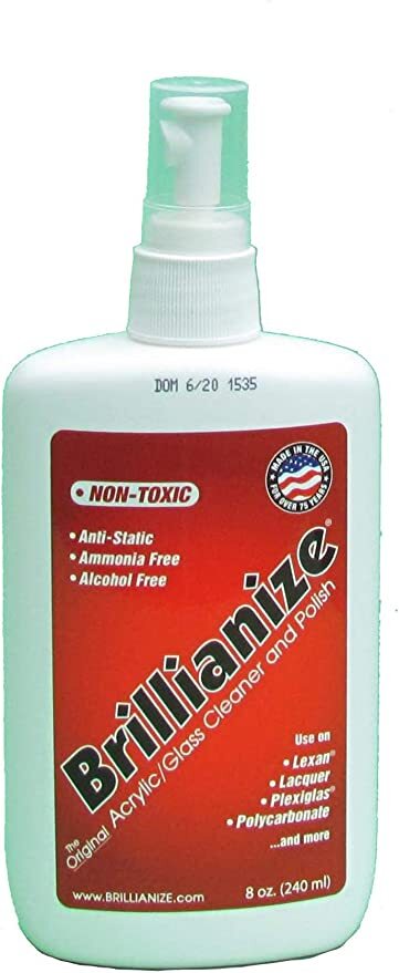 Brillianize Acrylic and Glass Cleaner – 8 oz Spray Bottle – Select Quantity