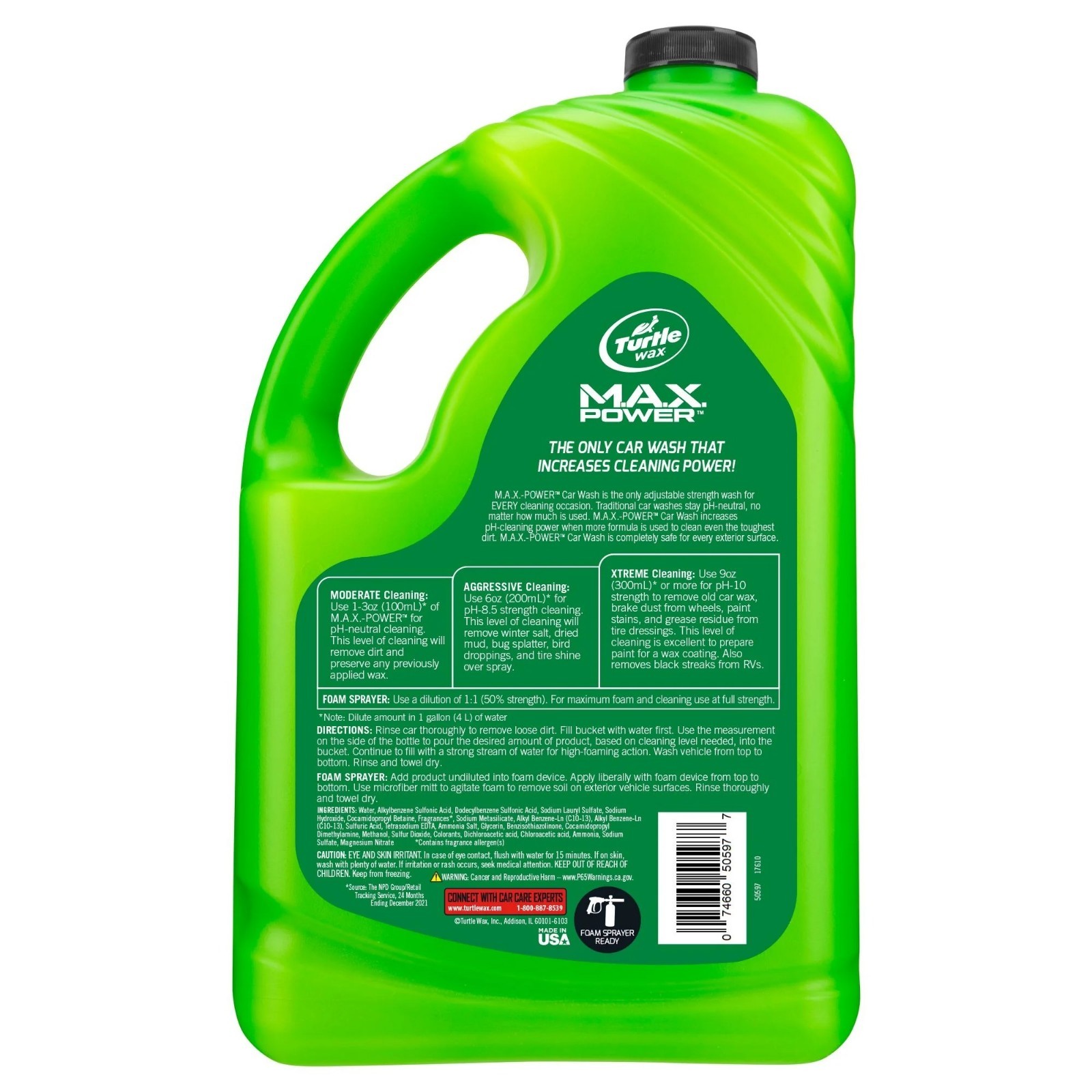 Turtle Wax 50597 Max-Power 3 Levels of Cleaning Car Wash 100 oz 2 Pack