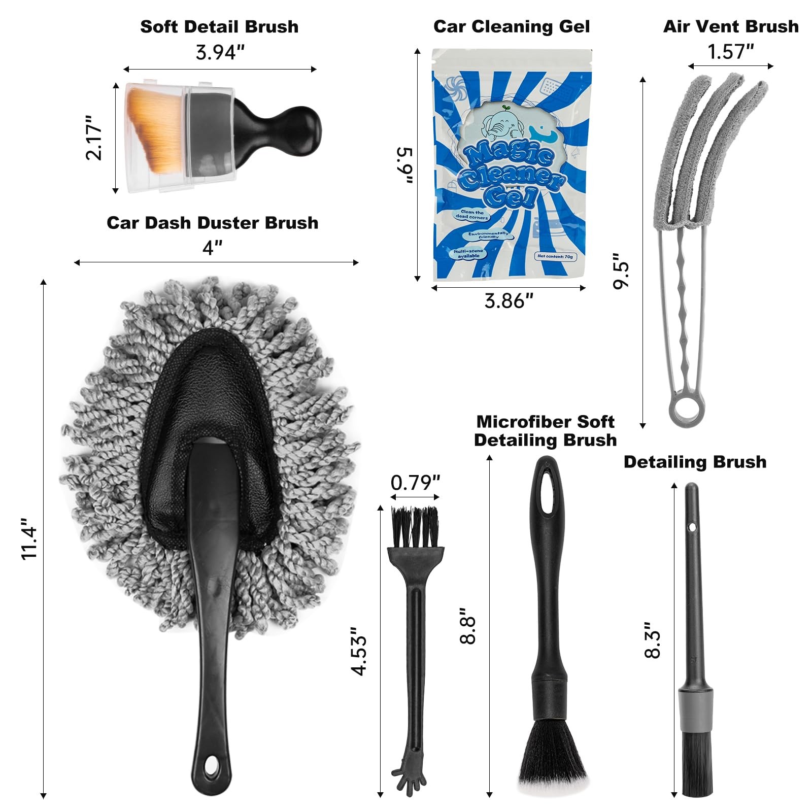 THINKWORK Car Interior Detailing Kit, Microfiber Duster with Cleaning Gel