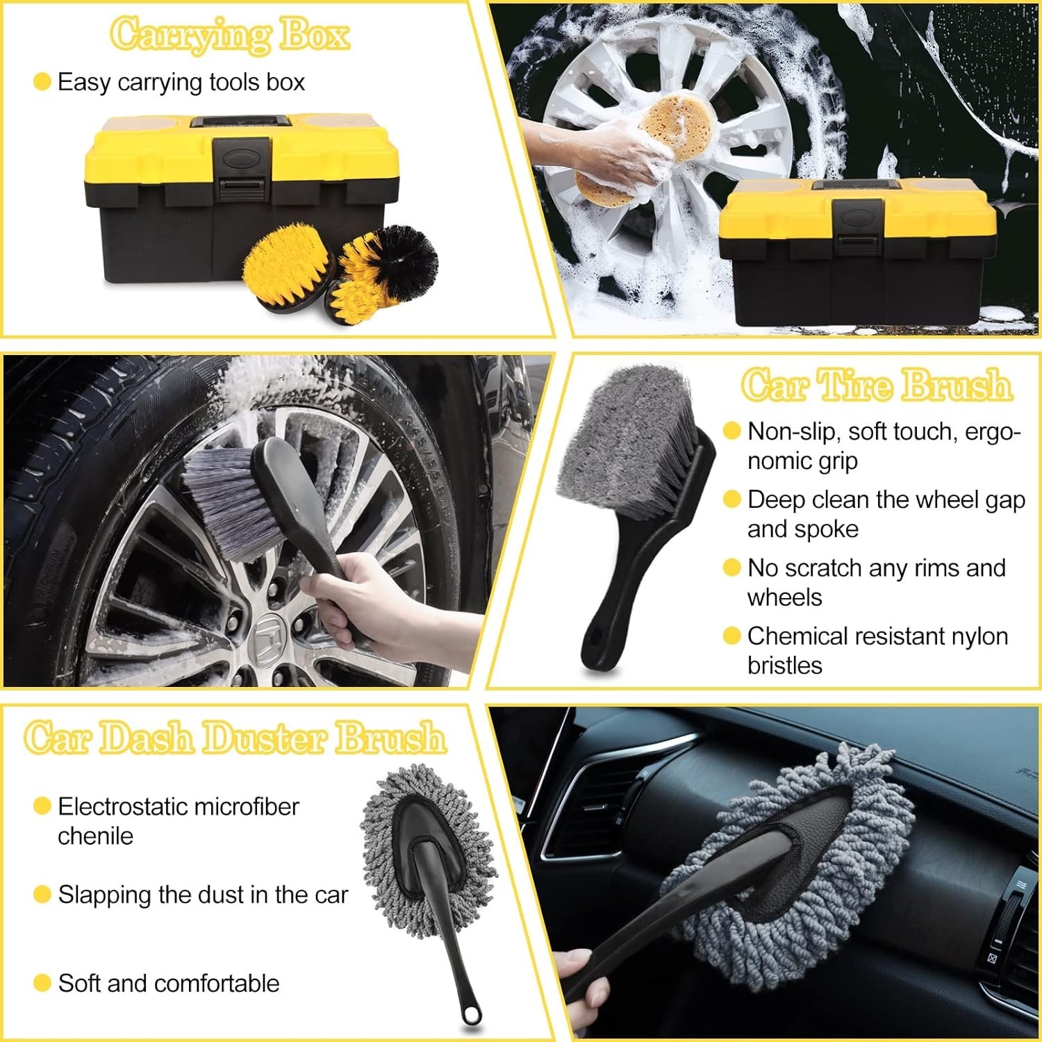 Ultimate 27Pcs Car Detailing Brush Set – Clean Interior & Exterior Effortlessly