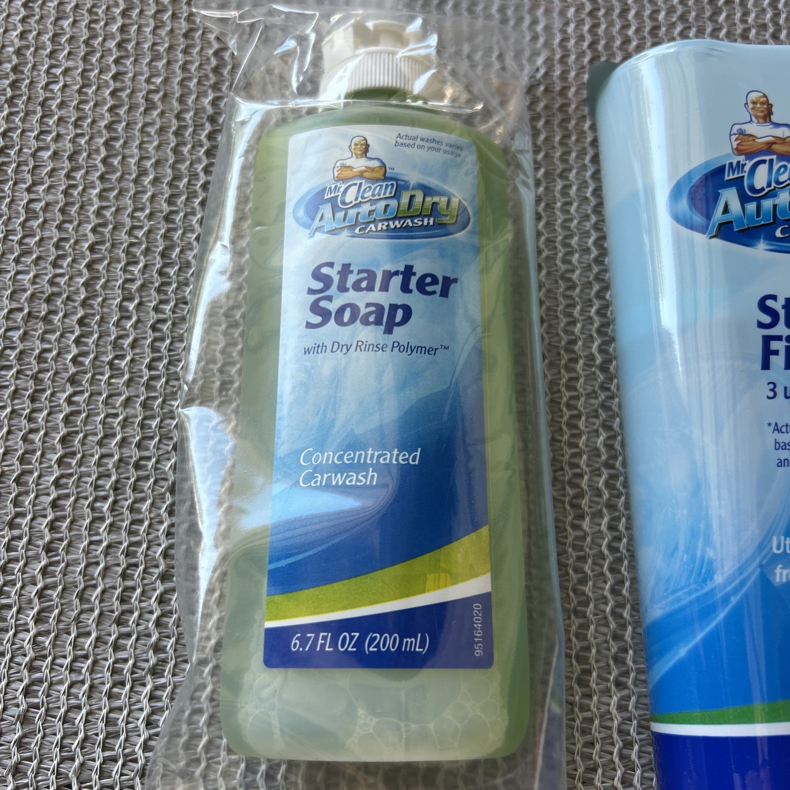 Mr Clean Auto Dry Car Wash Starter Soap 6.7 fl oz and 3 Use Filter Refill Sealed