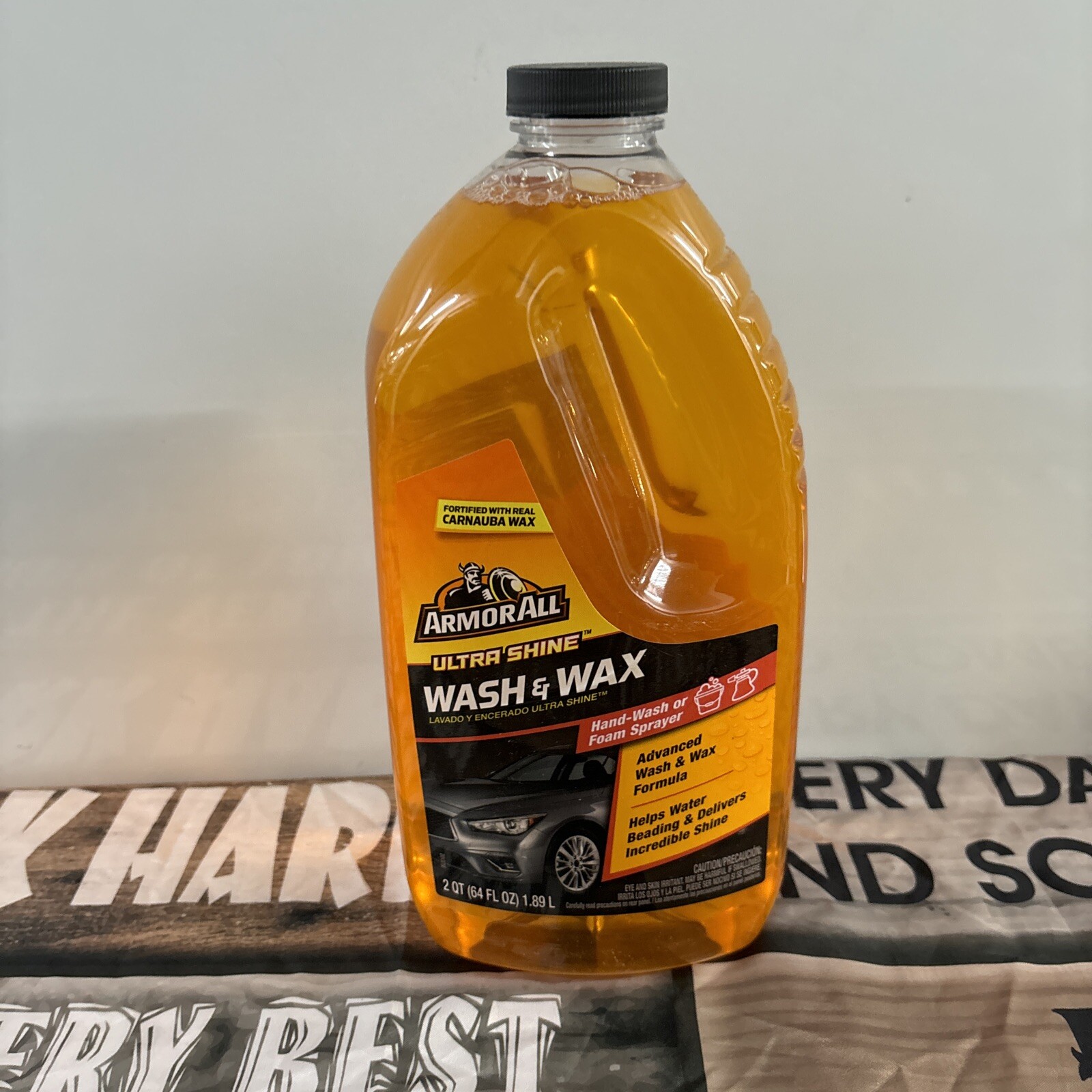 Detail Armor All Ultra Shine Wash and Wax Car Cleaner Soap and Polish, 64 fl oz