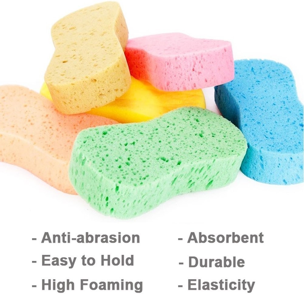Lantee Large Sponges – Car Cleaning Supplies – Big 10 Pcs Large, 5 Colors