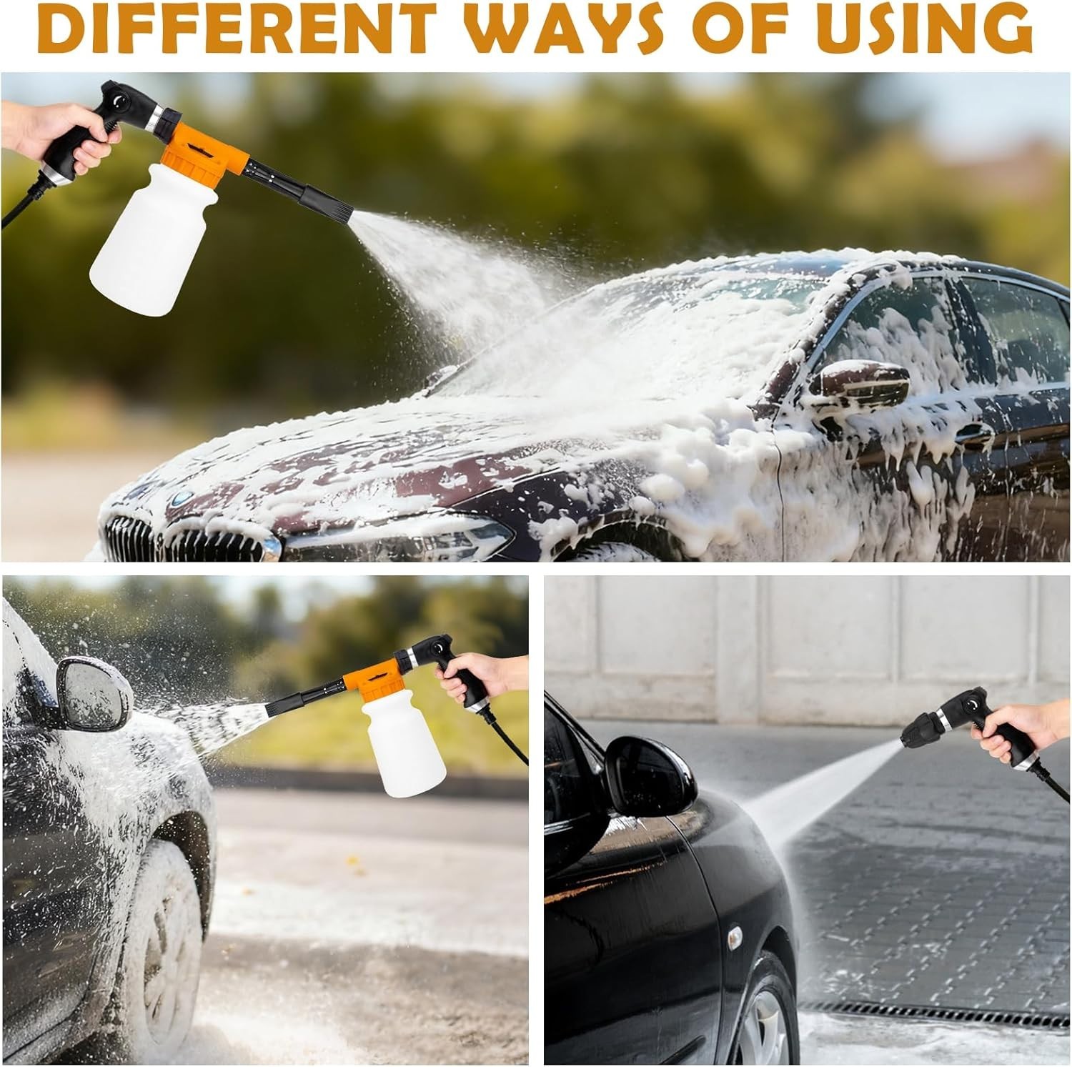 Car Wash Detailing Kit Cleaning Kits with Foam Gun Sprayer, Car Wash Brush an…