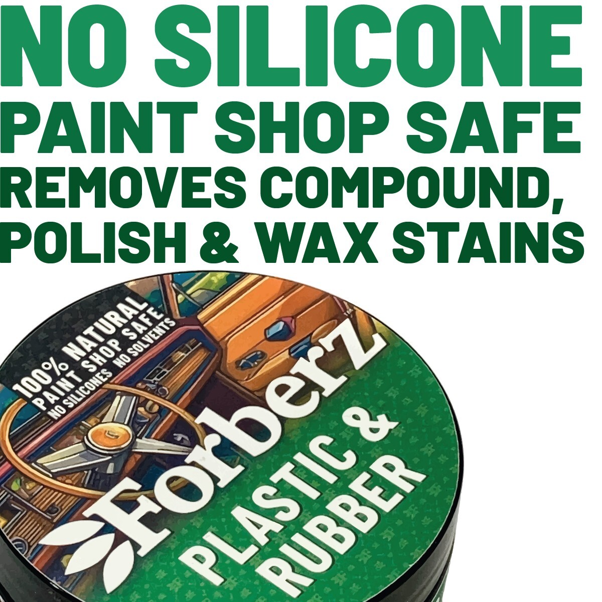 Forberz Plastic & Rubber Treatment – Remove Wax/Polish. No Silicone, No Solvent.