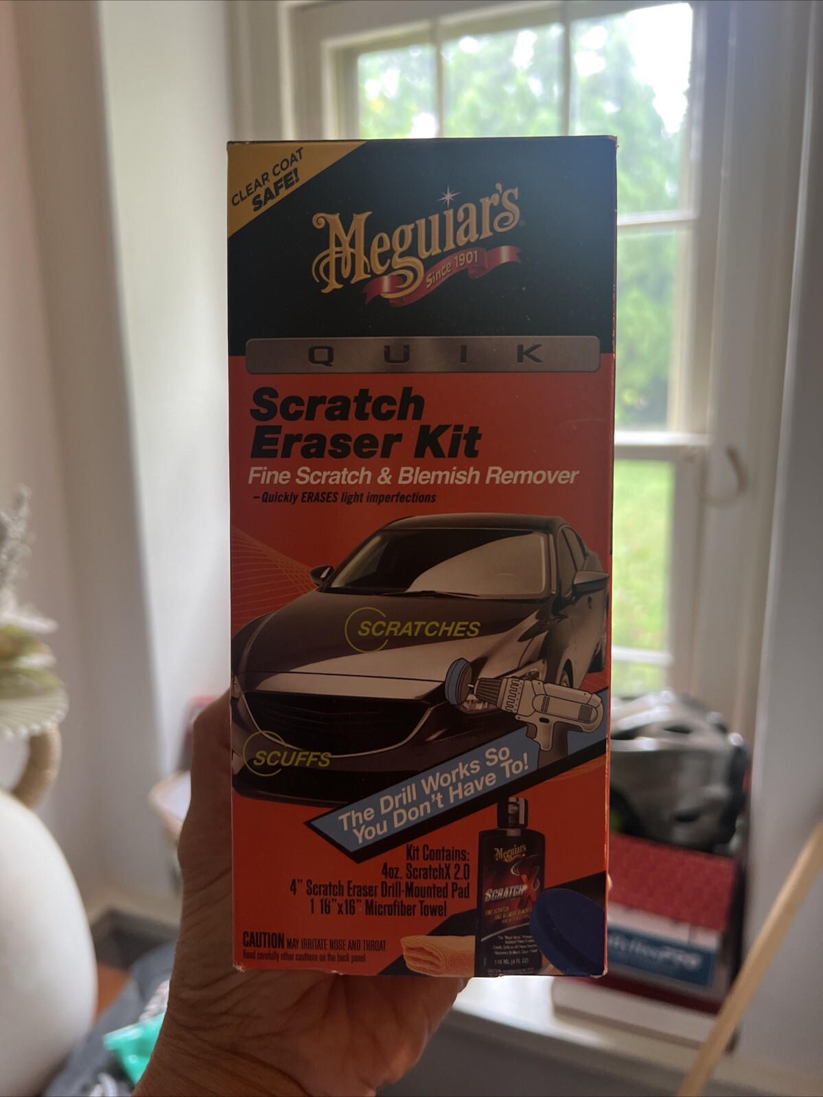 NEW MEGUIARS QUIK SCRATCH ERASER KIT 4OZ SCRATCHX2 DRILL PAD FREE 1ST CLS S&H