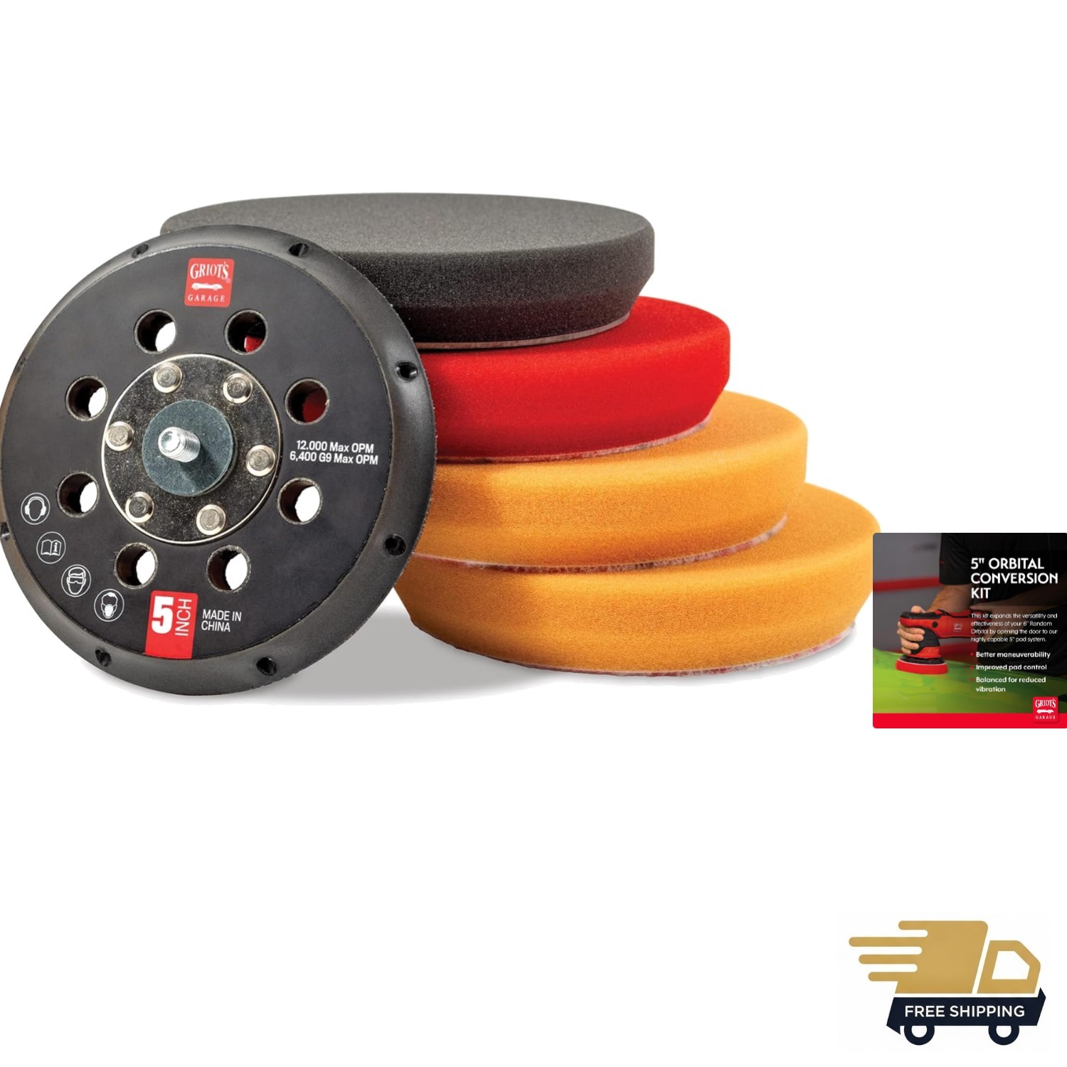 5″ Orbital Conversion Kit for Car Detailing: Pro Polishing & Waxing Essentials