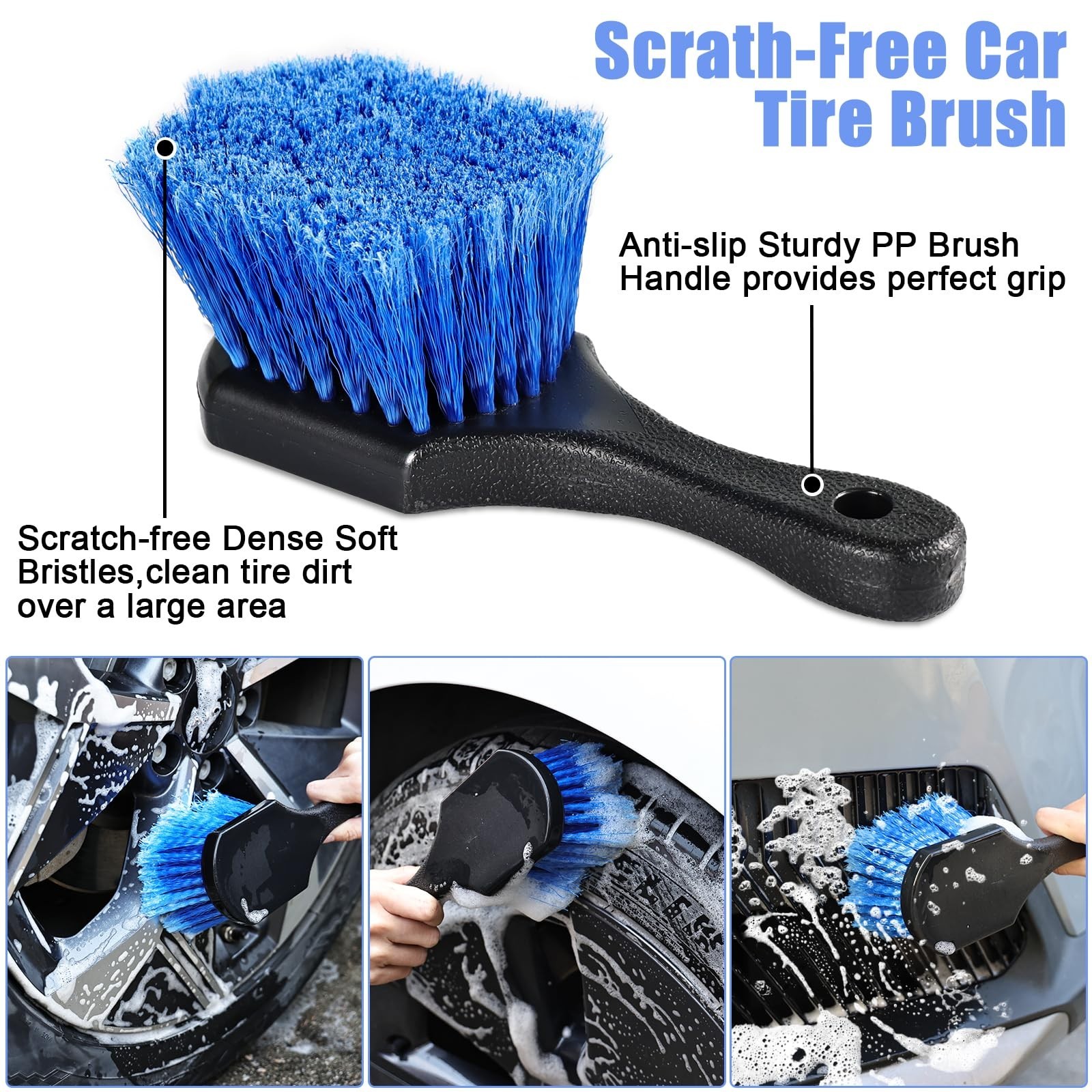 62″ Microfiber Car Wash Brush Set – Long Handle, Mitt, Sponge & Duster Kit