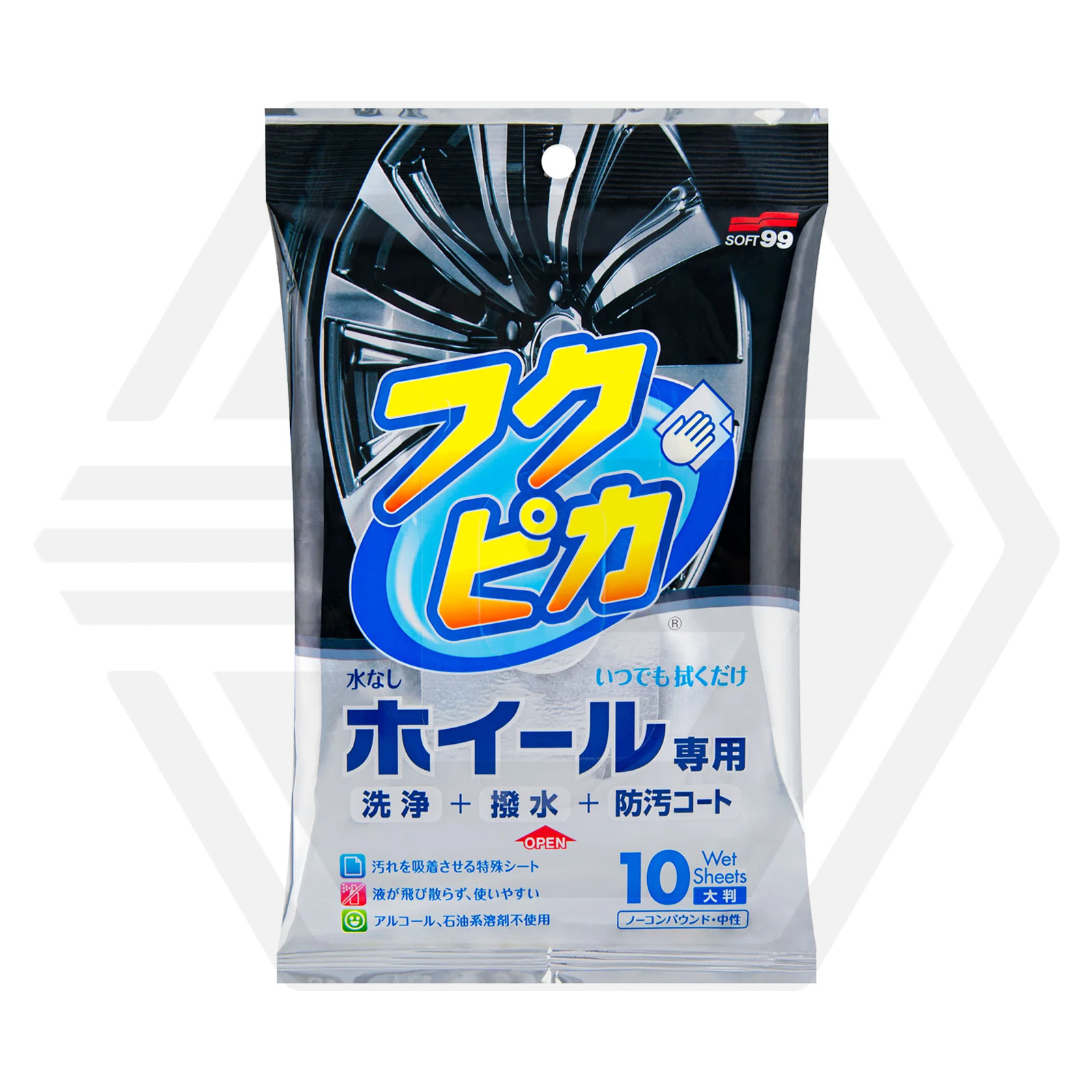 SOFT99 FUKUPIKA WHEEL CLEANING WIPES – REMOVES STAINS, BRAKE DUST & OILY DEPOSIT