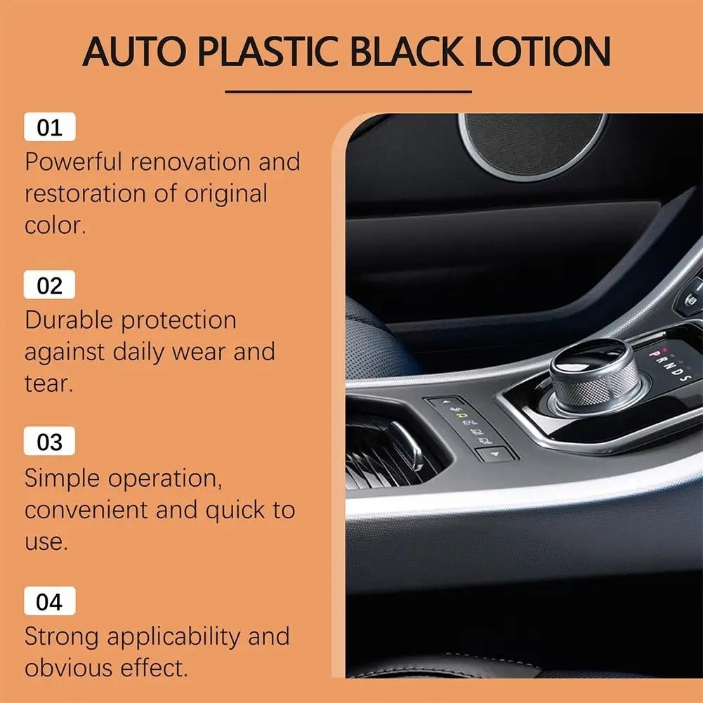 Auto Plastic Restorer Kit Car Interior Faded Plastic Rubber Care Lotion