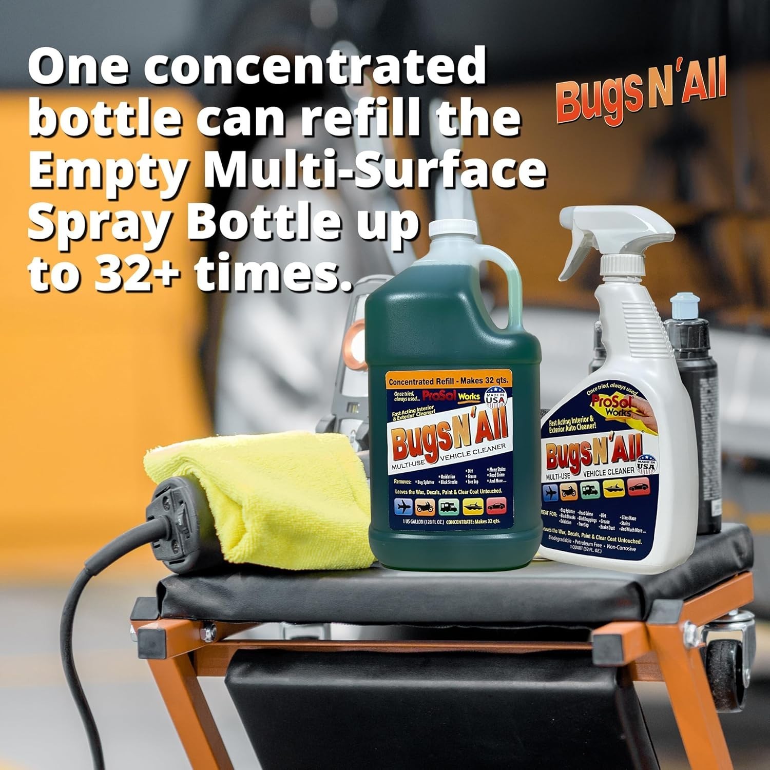 1 Gallon Bug and Tar Remover Biodegradable Car Cleaner with Free Spray Bottle