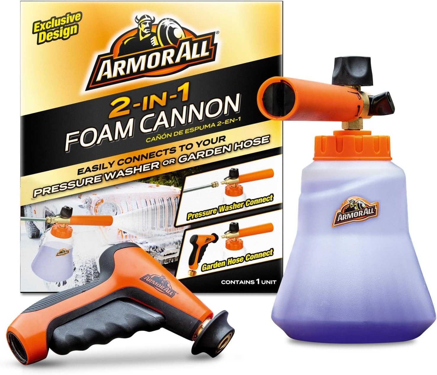 2-in-1 Foam Cannon Kit – Car Wash & Detail Cleaning Kit for Power Washers, Ga…