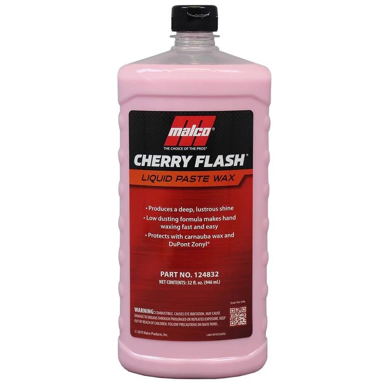 Malco Cherry Flash Carnauba Liquid Paste Wax 32oz High Gloss Shine – NEW