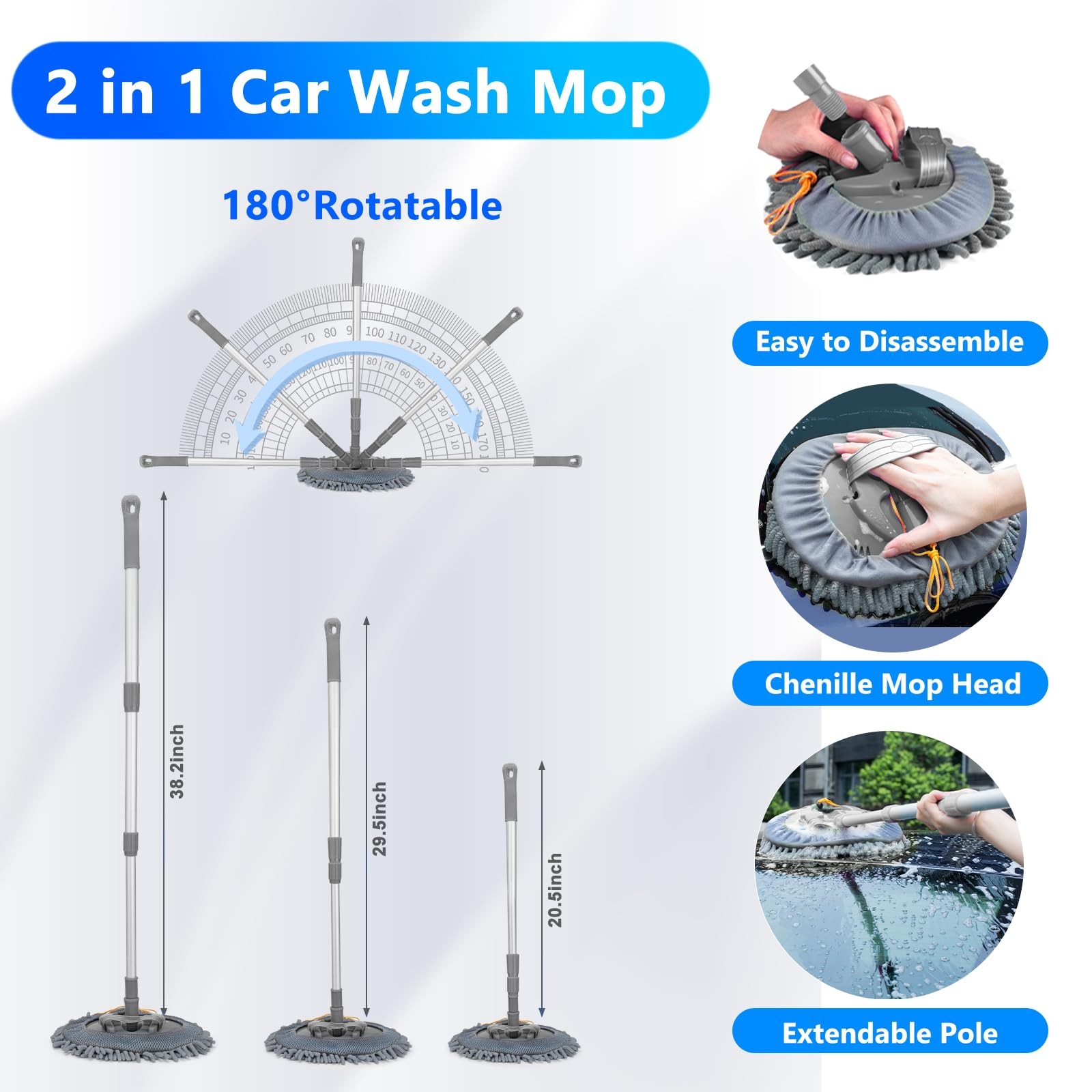 ThinkLearn Car Wash Detailing Kit with Foam Gun, Cleaning Gray(33PCS)