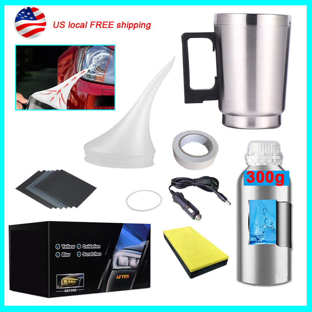Car Headlight Restoration Kit Polymer Repair Kit+Lens Atomizing Cup Polish 200ML