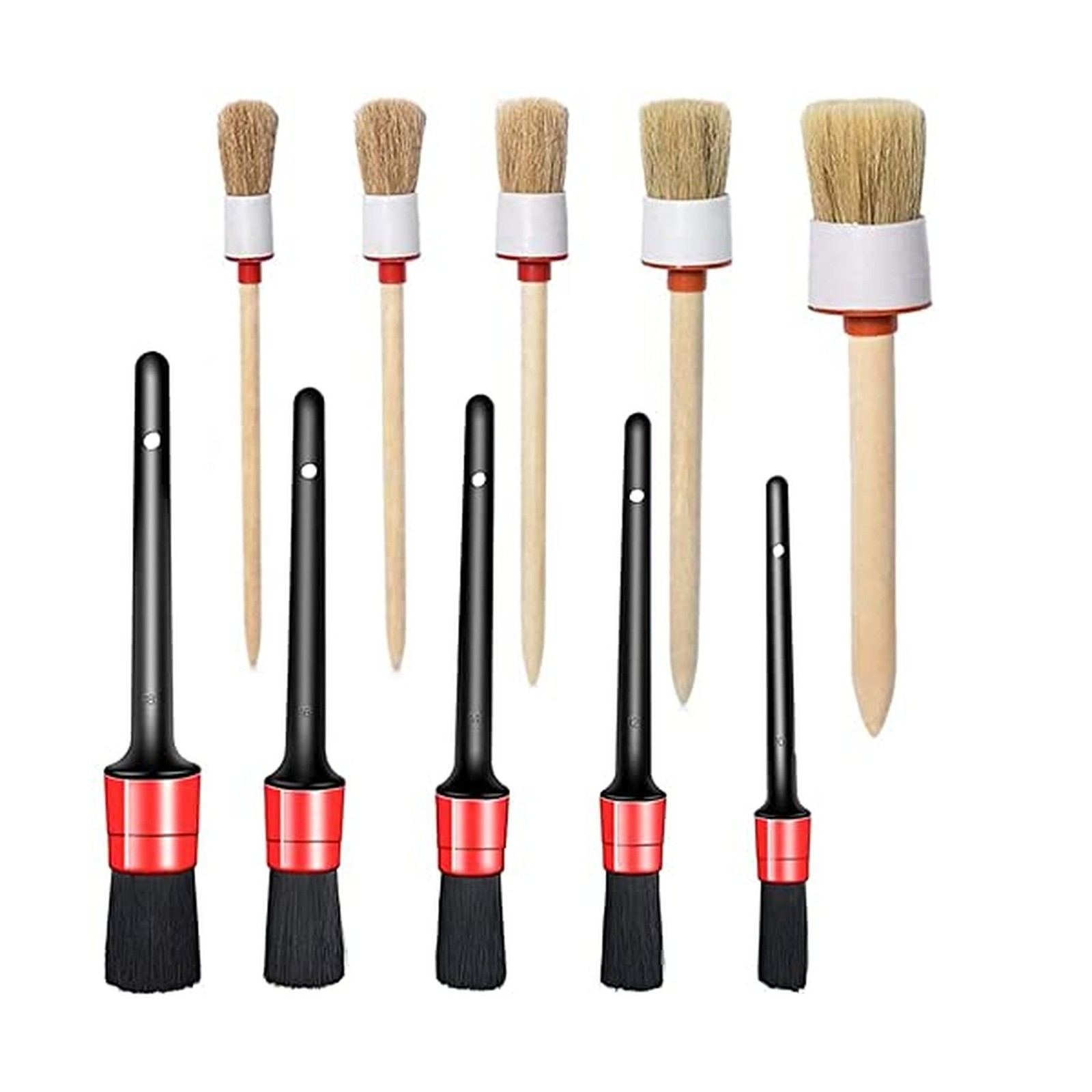 10PCS DUALSHINE Car Auto Detailing Brush Set, Auto Detailing Brushes Cleaner …