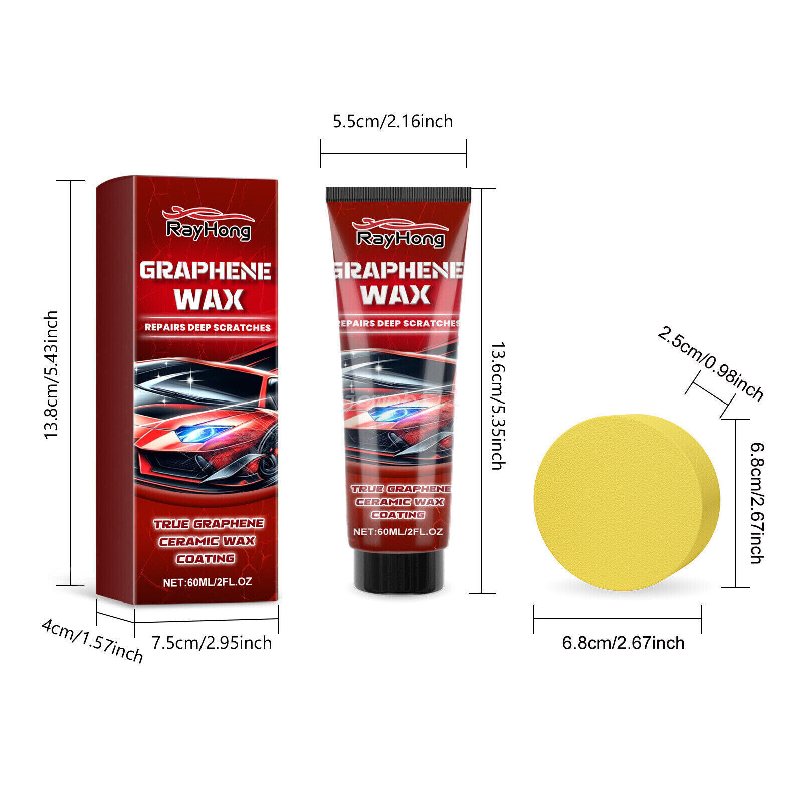 Car Scratch Repair Wax Polishing Coating Scratch Removal Paint Care Wax 60ml
