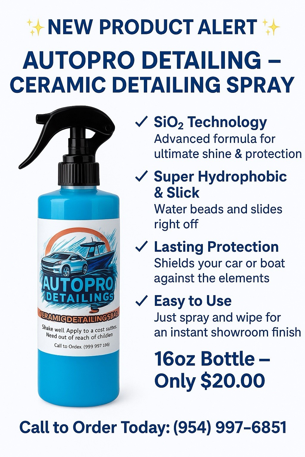 Ceramic Boost Spray Coating 16oz Silicon Dioxide for Car Detailing