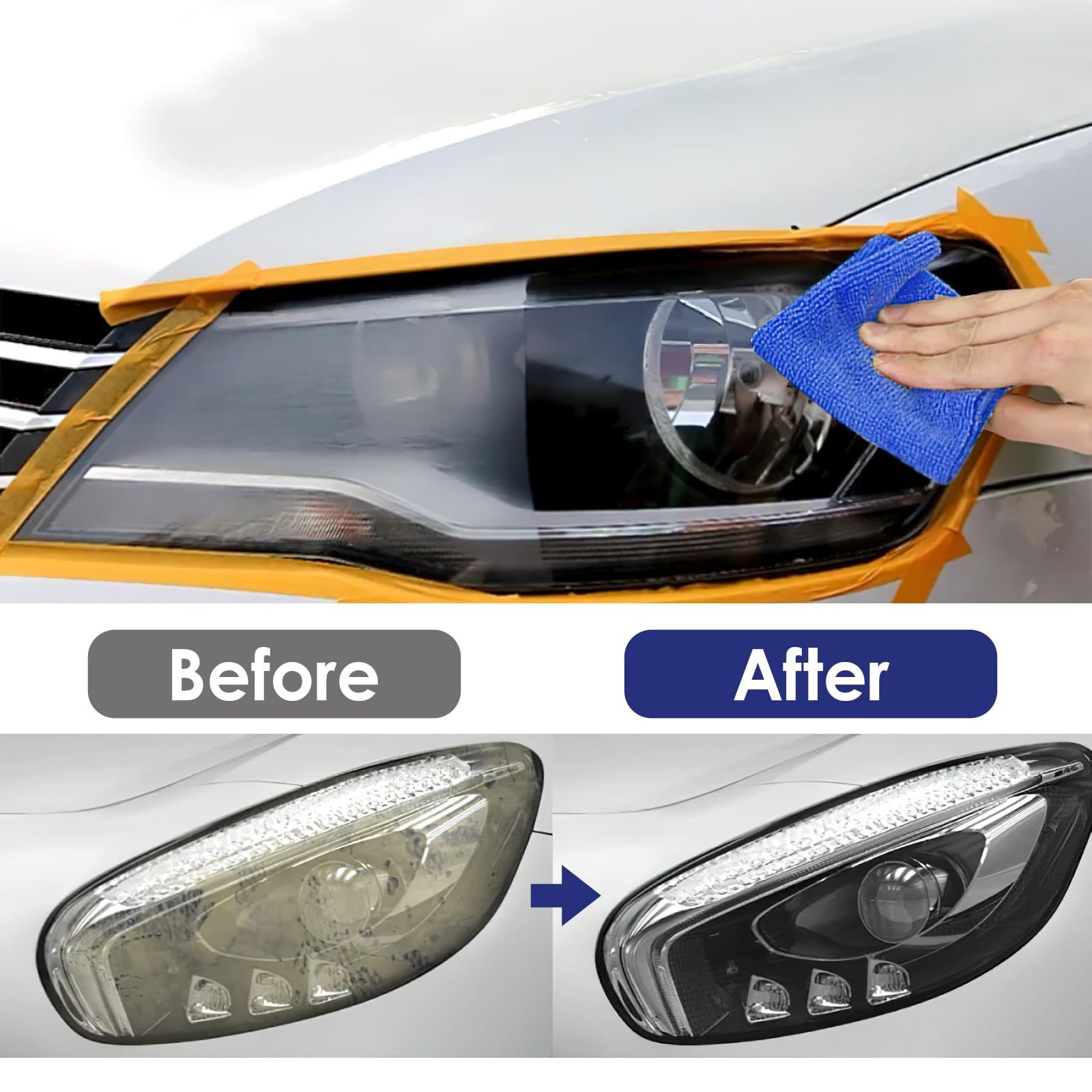 200ML Headlight Restoration Liquid,Automobile Lens Polish